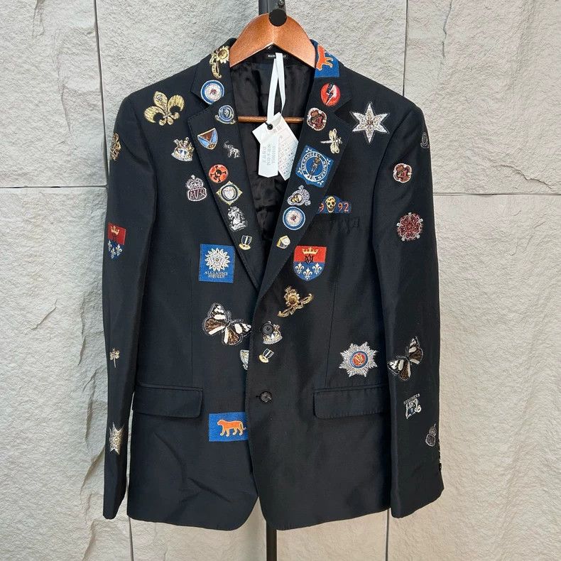 Alexander McQueen Alexander McQueen Embroidered Badge Blazer - dmc Size US L / EU 52-54 / 3 - 1 Thumbnail