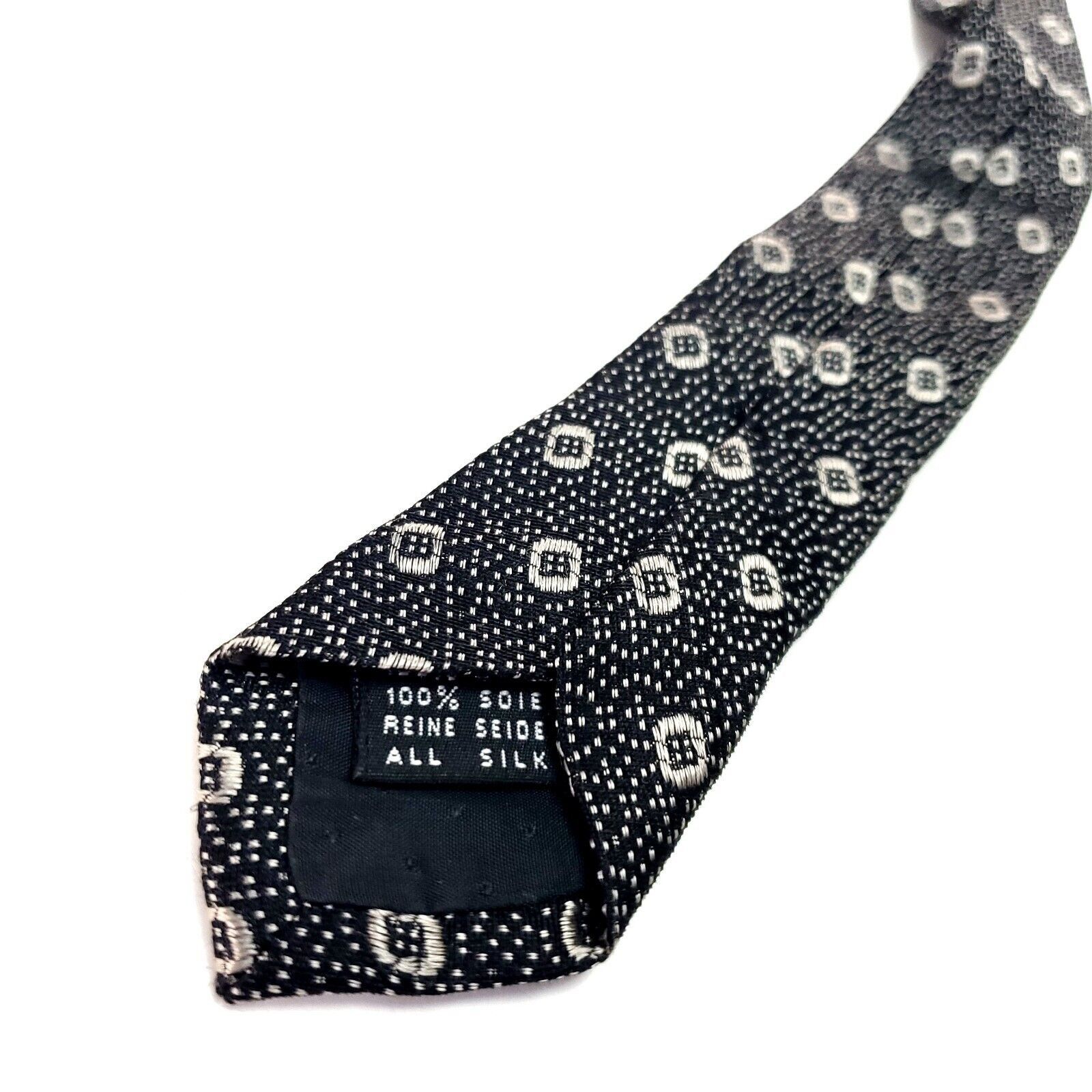Vintage C. Dubya Black Silk Tie Woven Wide Geometric Size ONE SIZE - 5 Thumbnail