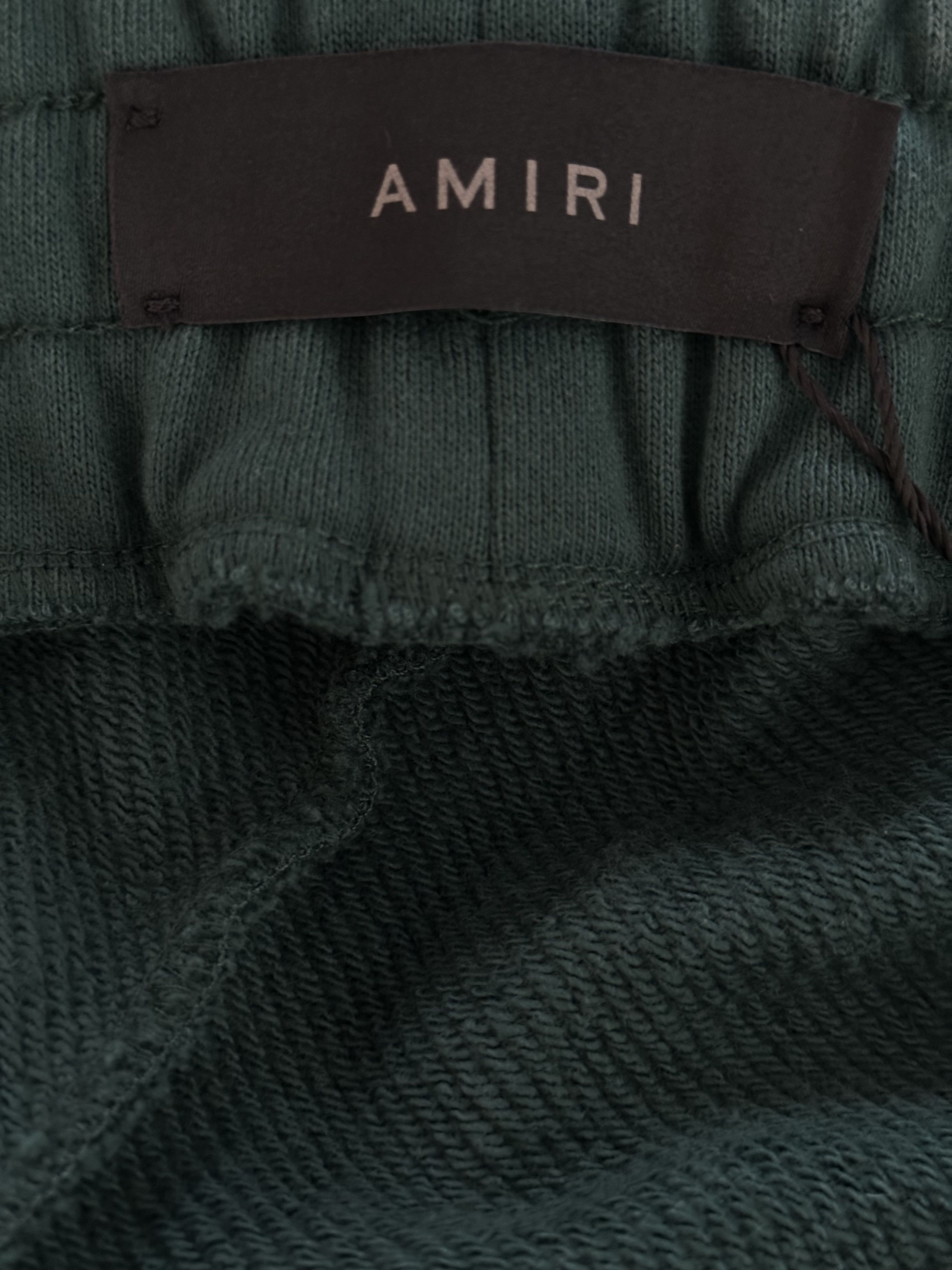 Amiri Amiri Green & White Staggered Logo Sweatpants Size US 36 / EU 52 - 3 Thumbnail