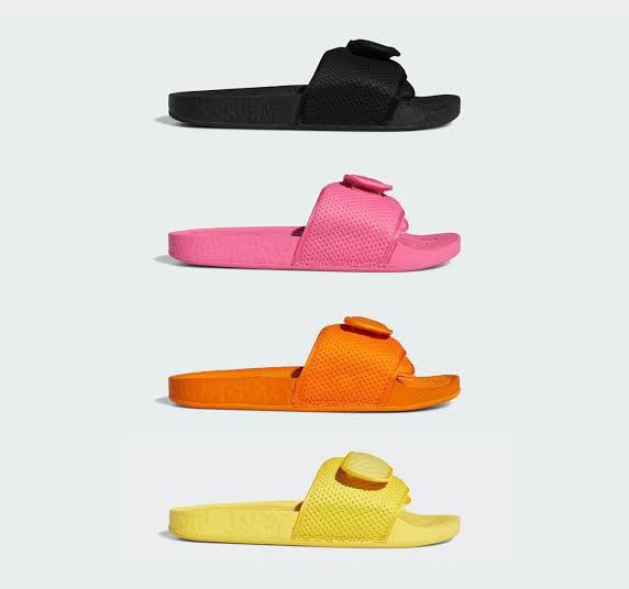 Adidas × Pharrell Adidas Pharrell Williams Pink Chancletas HU Slides Size US 6 / EU 39 - 18 Thumbnail