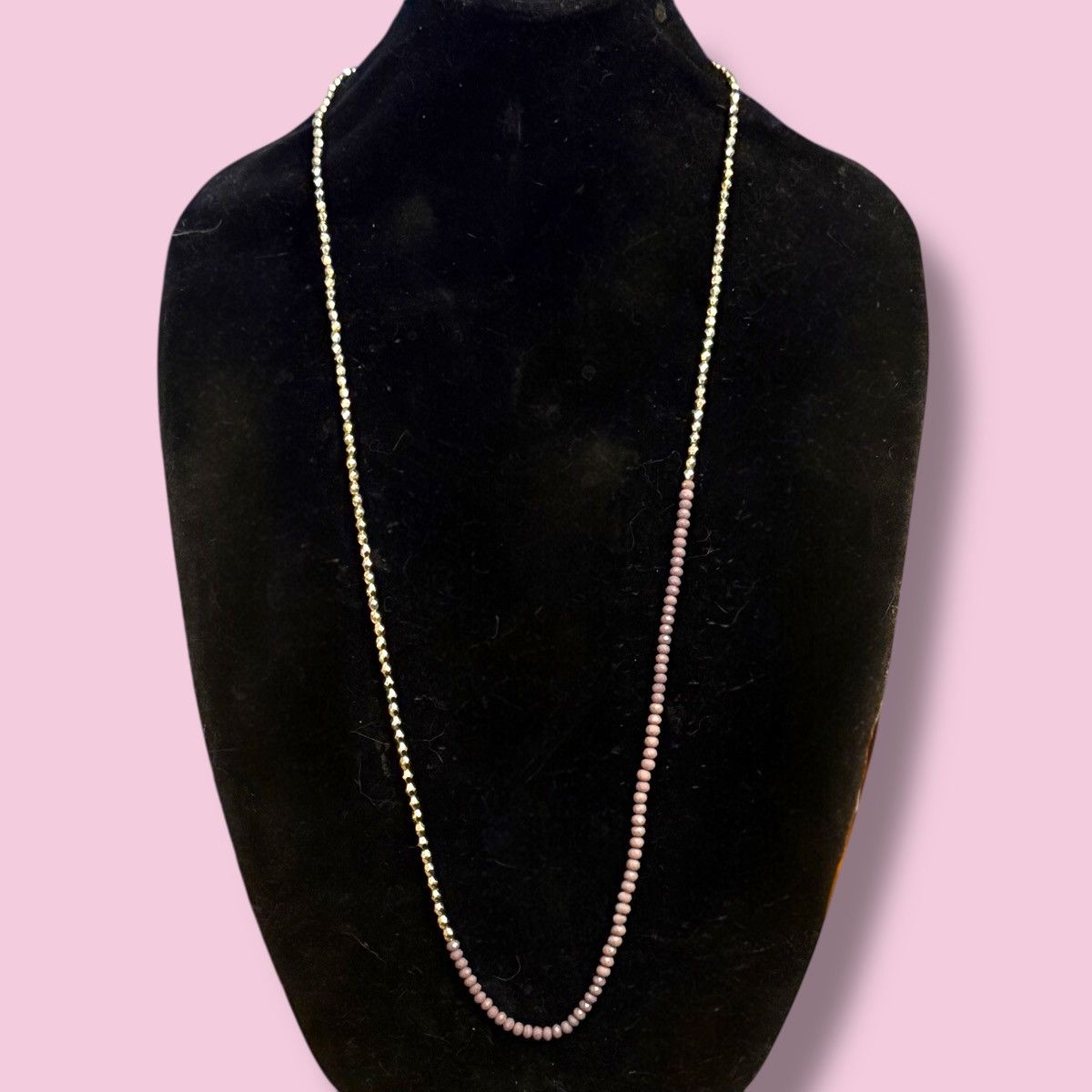 Other Long gold and and purple bead necklace Size ONE SIZE - 1 Thumbnail
