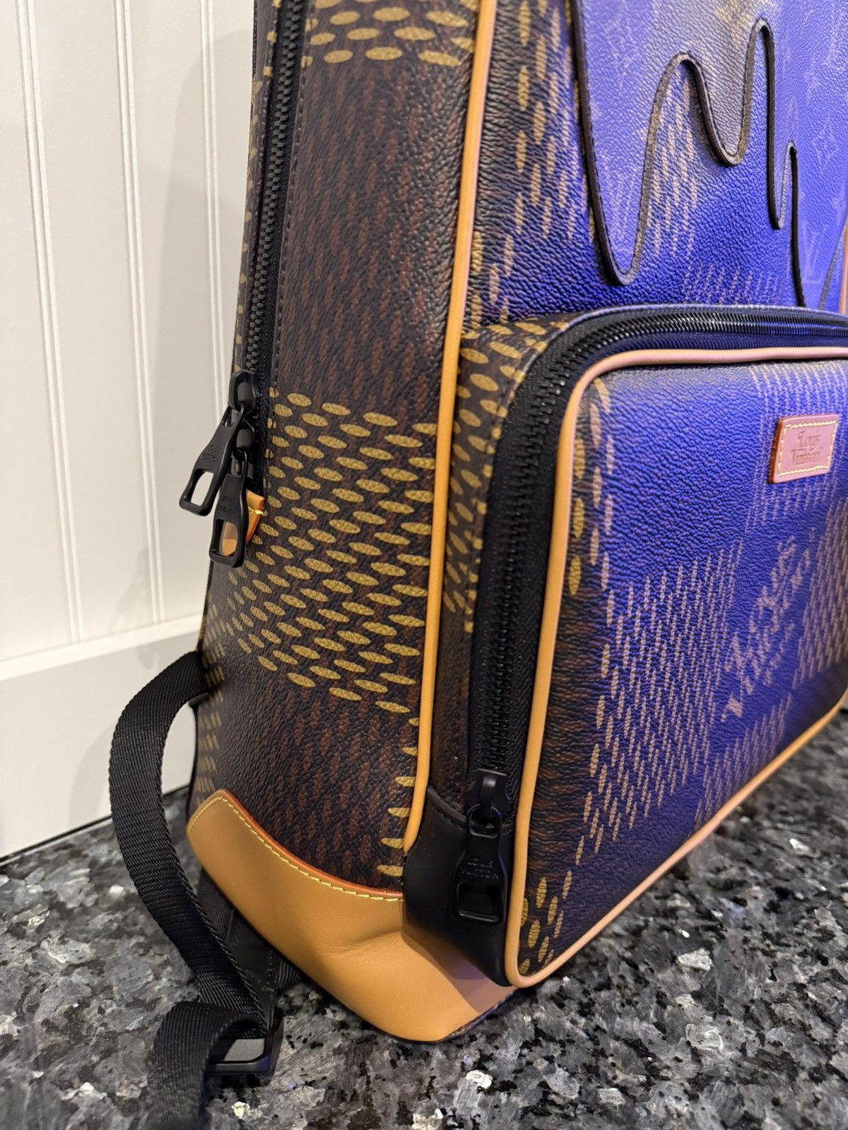 Louis Vuitton × Nigo GRAIL 🦄📜 Louis Vuitton X Nigo Damier Wave Campus Backpack Size ONE SIZE - 5 Thumbnail