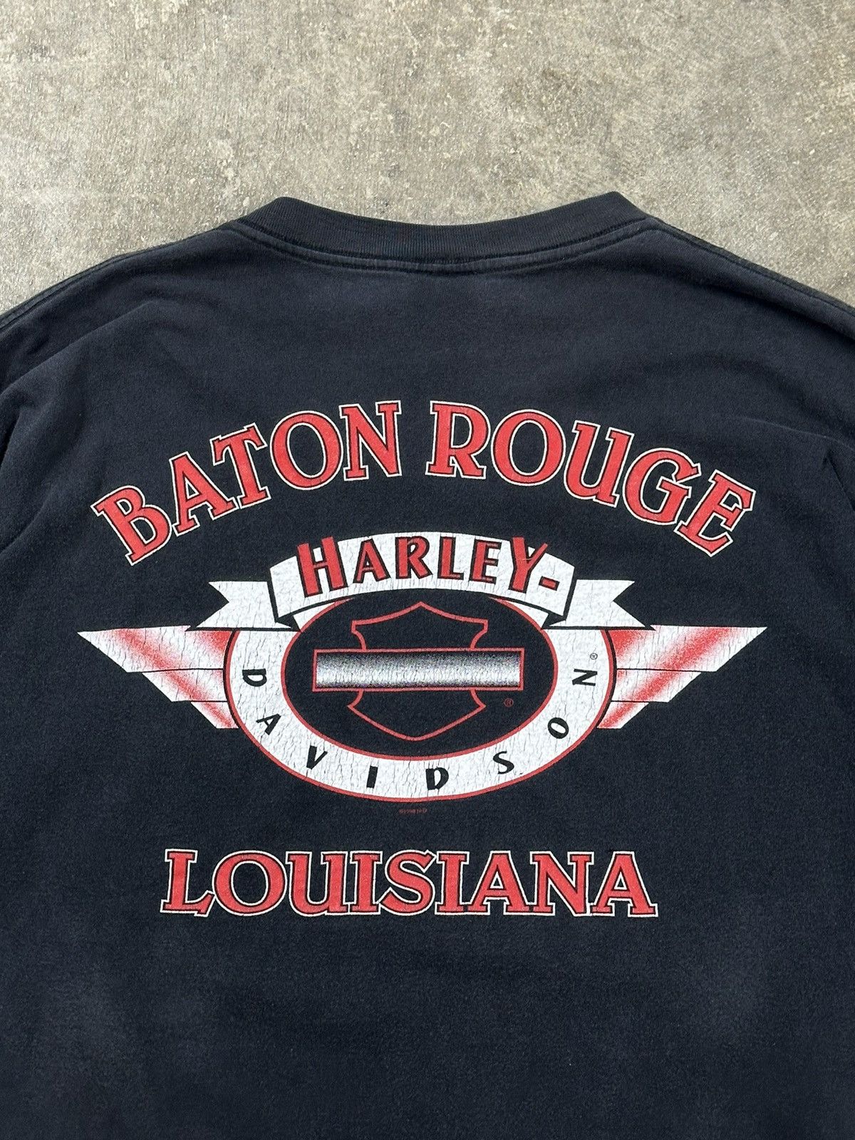 Harley Davidson Vintage 90s Harley Davidson Louisiana Eagle Biker T-Shirt Size US XL / EU 56 / 4 - 6 Thumbnail