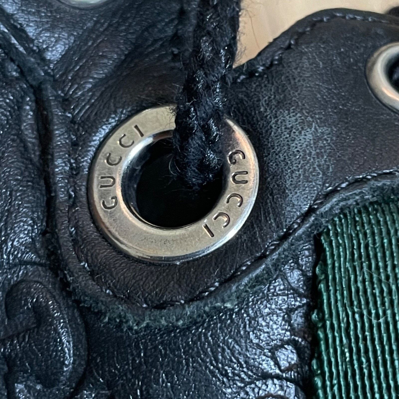 Gucci GUCCI Sneakers GG Web Dapper Black Leather High Top Monogram Size US 8 / EU 41 - 10 Thumbnail