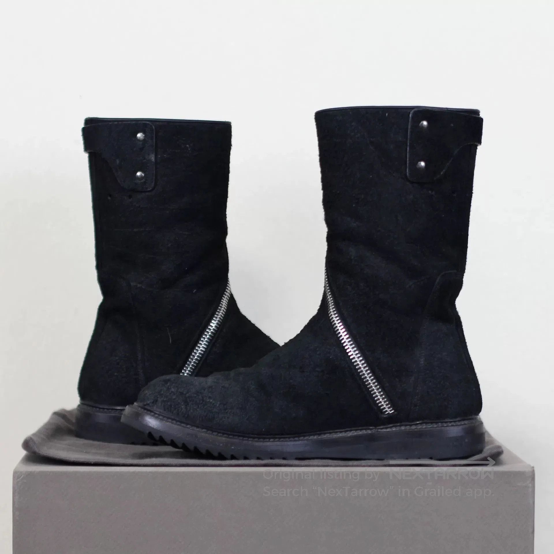 Rick Owens Rick Owens Black Suede Military Boots. Size US 7.5 / IT 37.5 - 5 Thumbnail