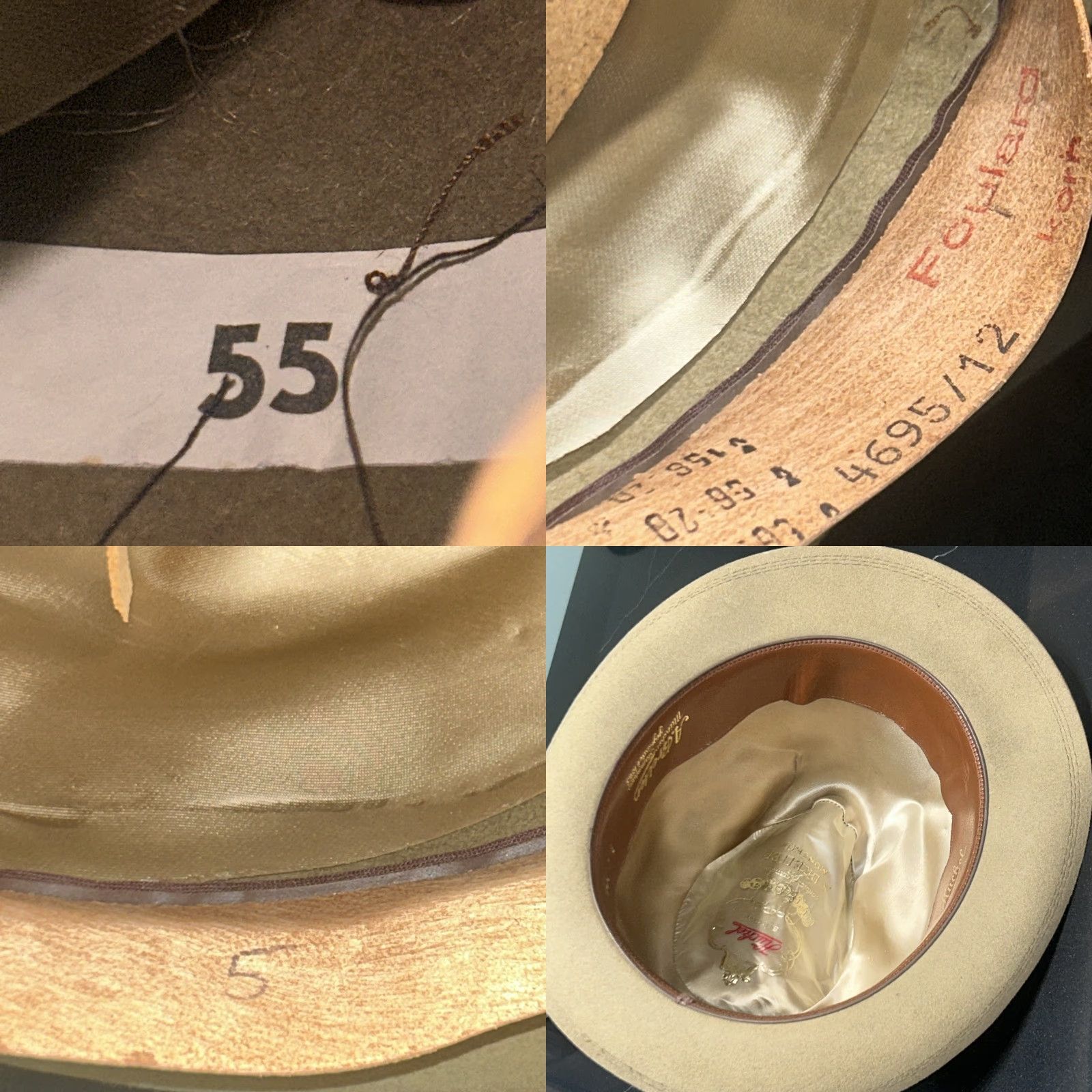 FELT VINTAGE Huckel Fedora Hat Beige Tan Feather Tailored One Size Mens Size ONE SIZE - 8 Thumbnail