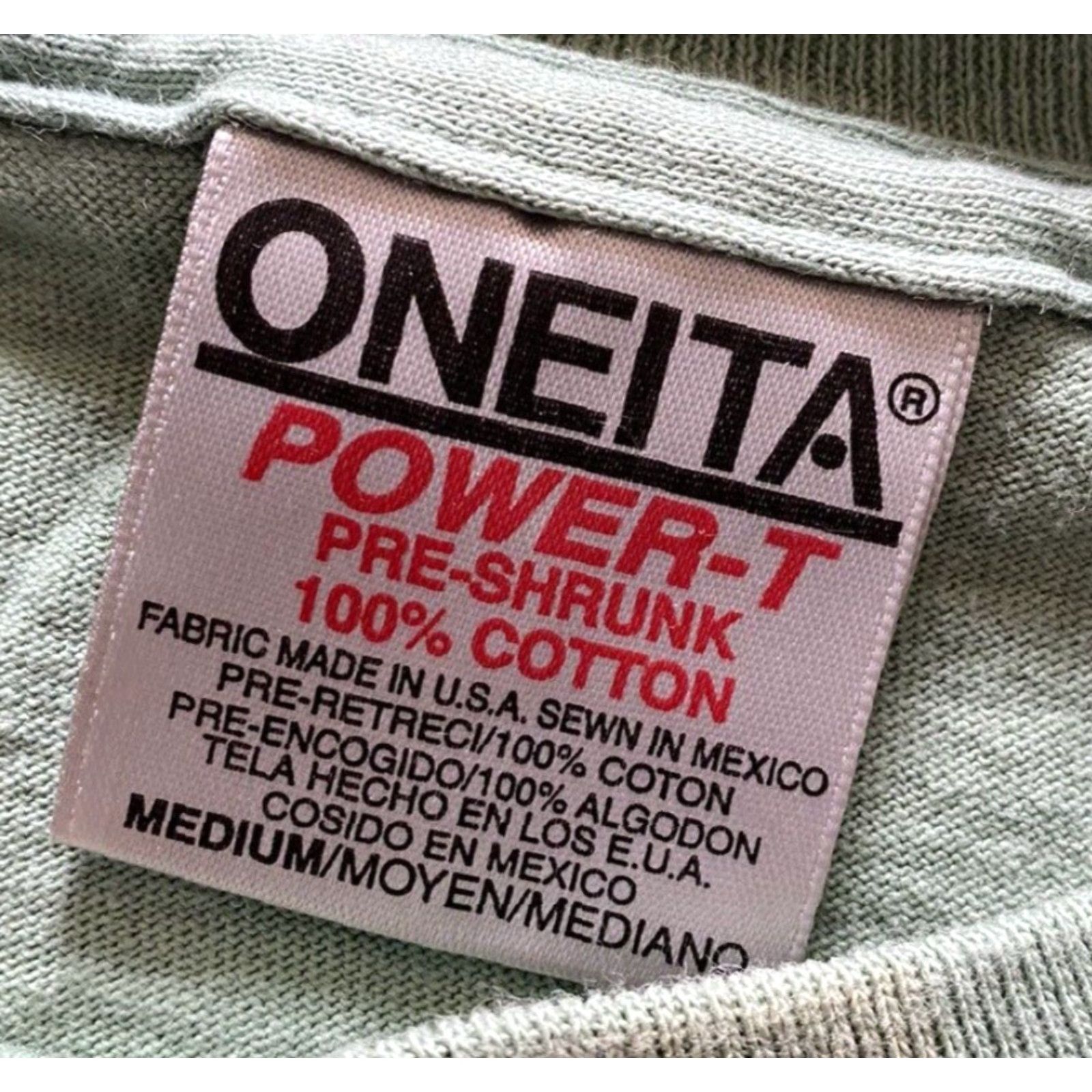 Vintage VINTAGE Oneita T-Shirt Single Stitch Power Men’s Medium Green Hieroglyphics USA 90s Aztec Art Nature Short Sleeve Mens Size US M / EU 48-50 / 2 - 3 Thumbnail