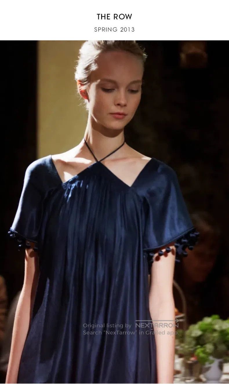 The Row size 2 Navy blue silk stockings dress