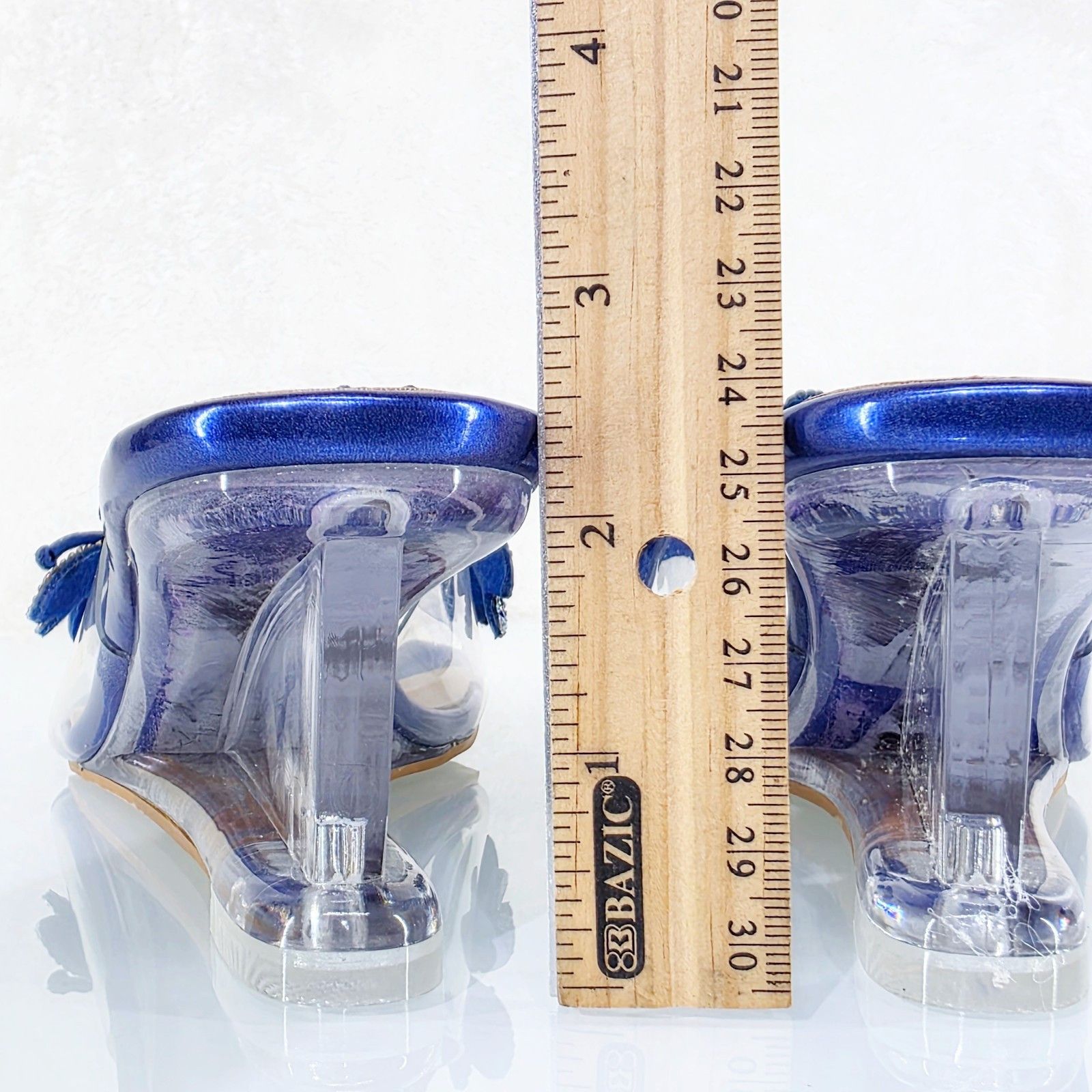 Other Eva Rhinestone Flower Blue Slip On 2.5" Wedge Heel Casual Ev Size US 6.5 / IT 36.5 - 7 Thumbnail