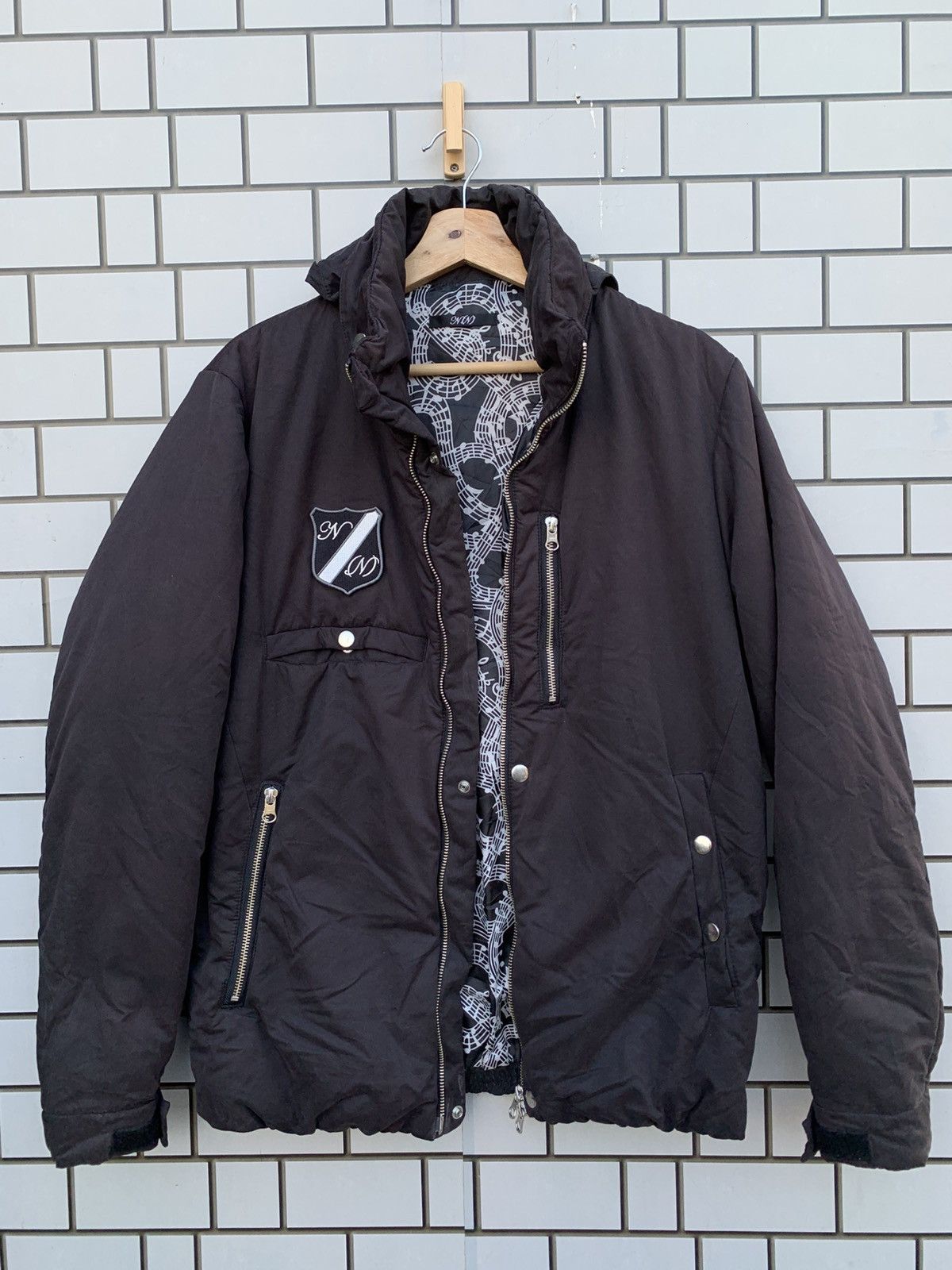 Japanese Brand 2017 A/W NUMBER (N)INE INSULATION ZIP UP BOMBER JACKET Size US M / EU 48-50 / 2 - 4 Thumbnail
