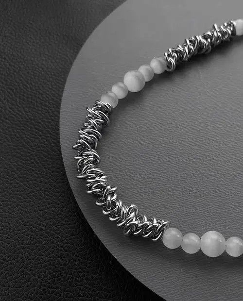 Japanese Brand Vintage opal silver necklace Size ONE SIZE - 5 Thumbnail
