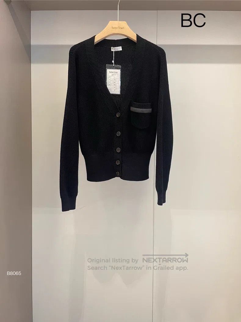 Brunello Cucinelli Brunello Cucinelli Black Cotton Cardigan Size M / US 6-8 / IT 42-44 - 1 Thumbnail