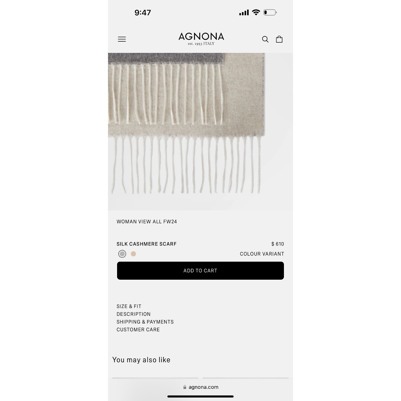 Agnona Agnona Gray Angora Wool Scarf Shawl Wrap w/ Fringe 11.5" x 6 Size ONE SIZE - 9 Thumbnail
