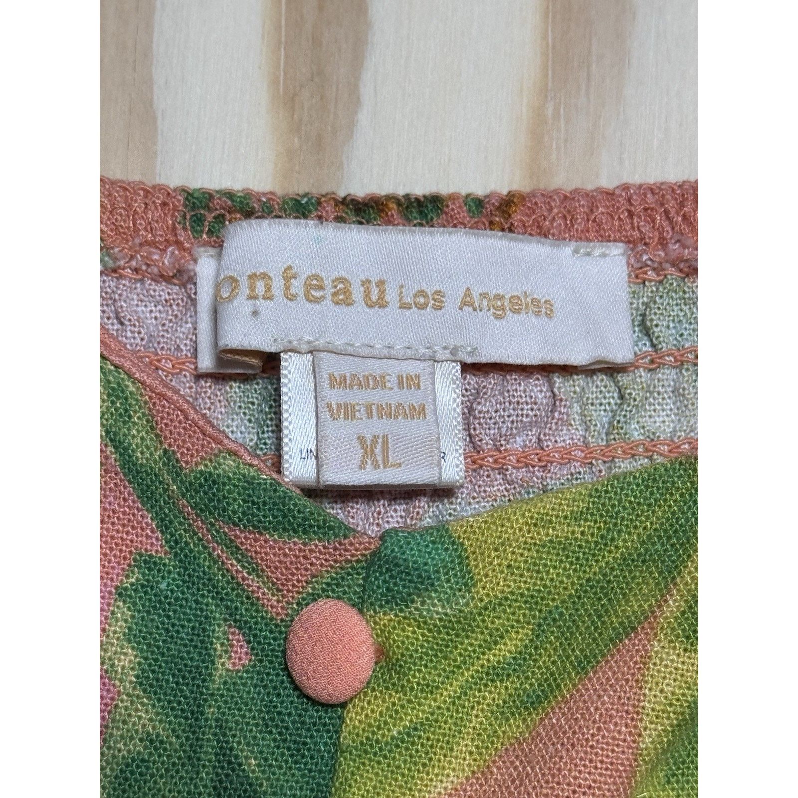 Other Tropical Peplum Cami Women’s XL Pink Green Rayon Linen Boho Size XL / US 12-14 / IT 48-50 - 6 Thumbnail
