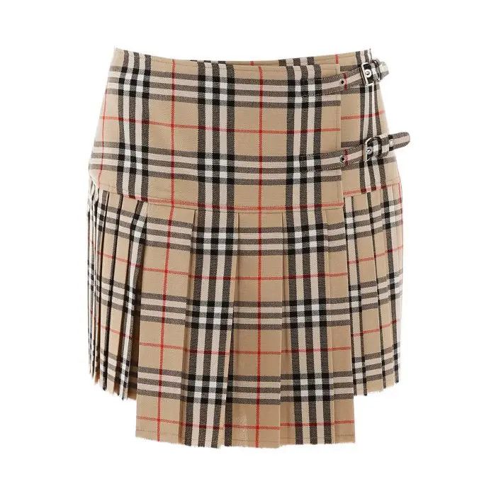 image of Burberry O1S22I1N0424 Vintage Check Wool In Beige, Women's (Size 26)