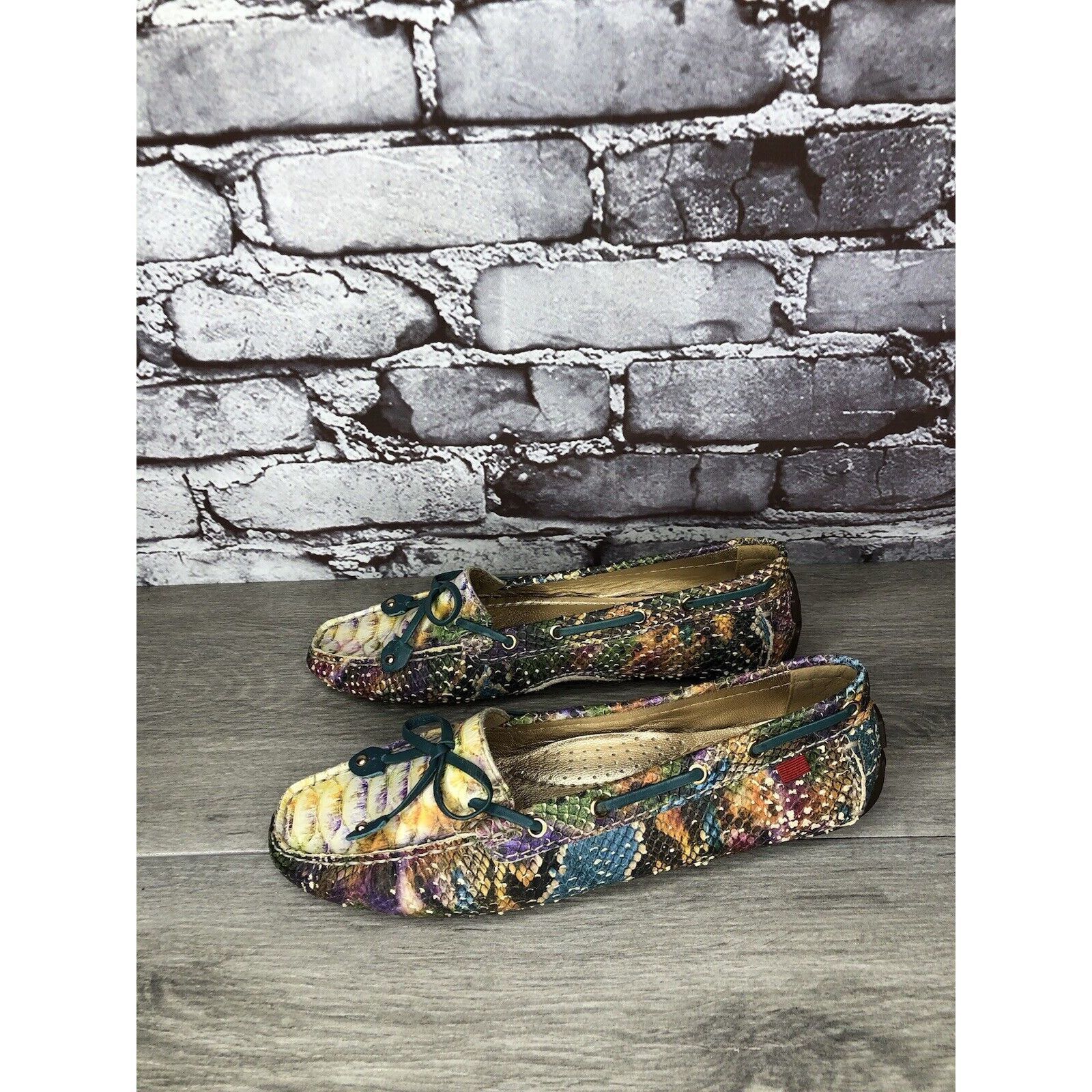 Joseph Marc Joseph New York Cypress Hill Yellow Snakeskin Moc Shoes Size US 6 / IT 36 - 18 Thumbnail