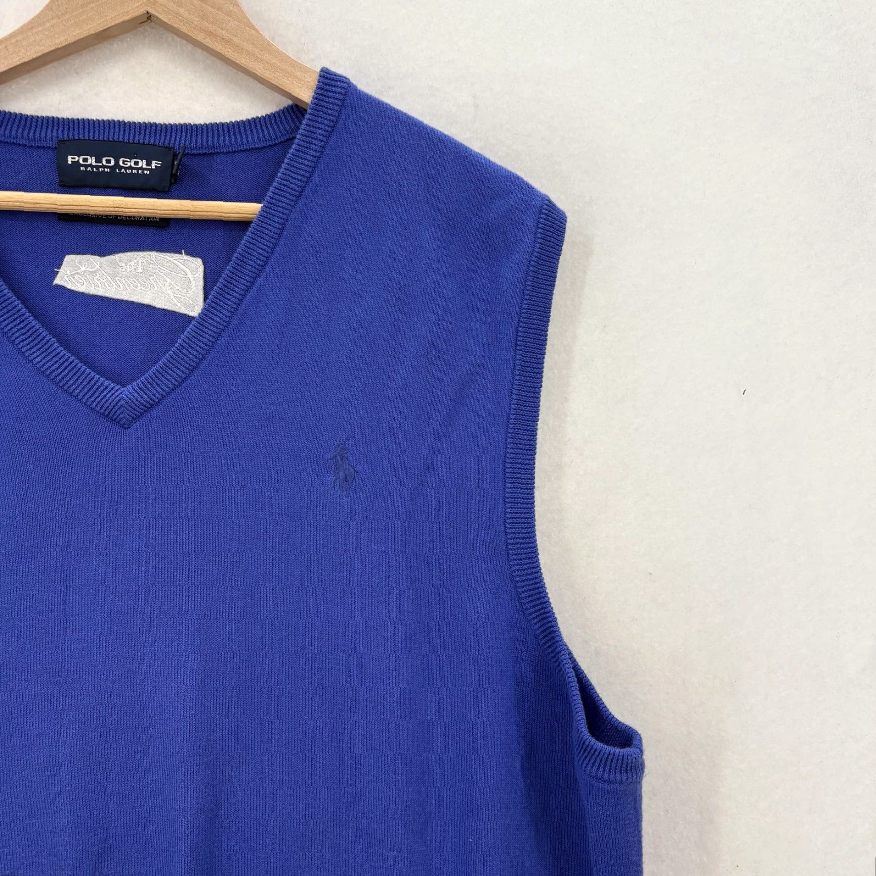Polo Ralph Lauren Polo Ralph Lauren Polo Golf Sweater Vest Mens XL Blue Cotton V-Neck Knit Vest Size US XL / EU 56 / 4 - 2 Thumbnail