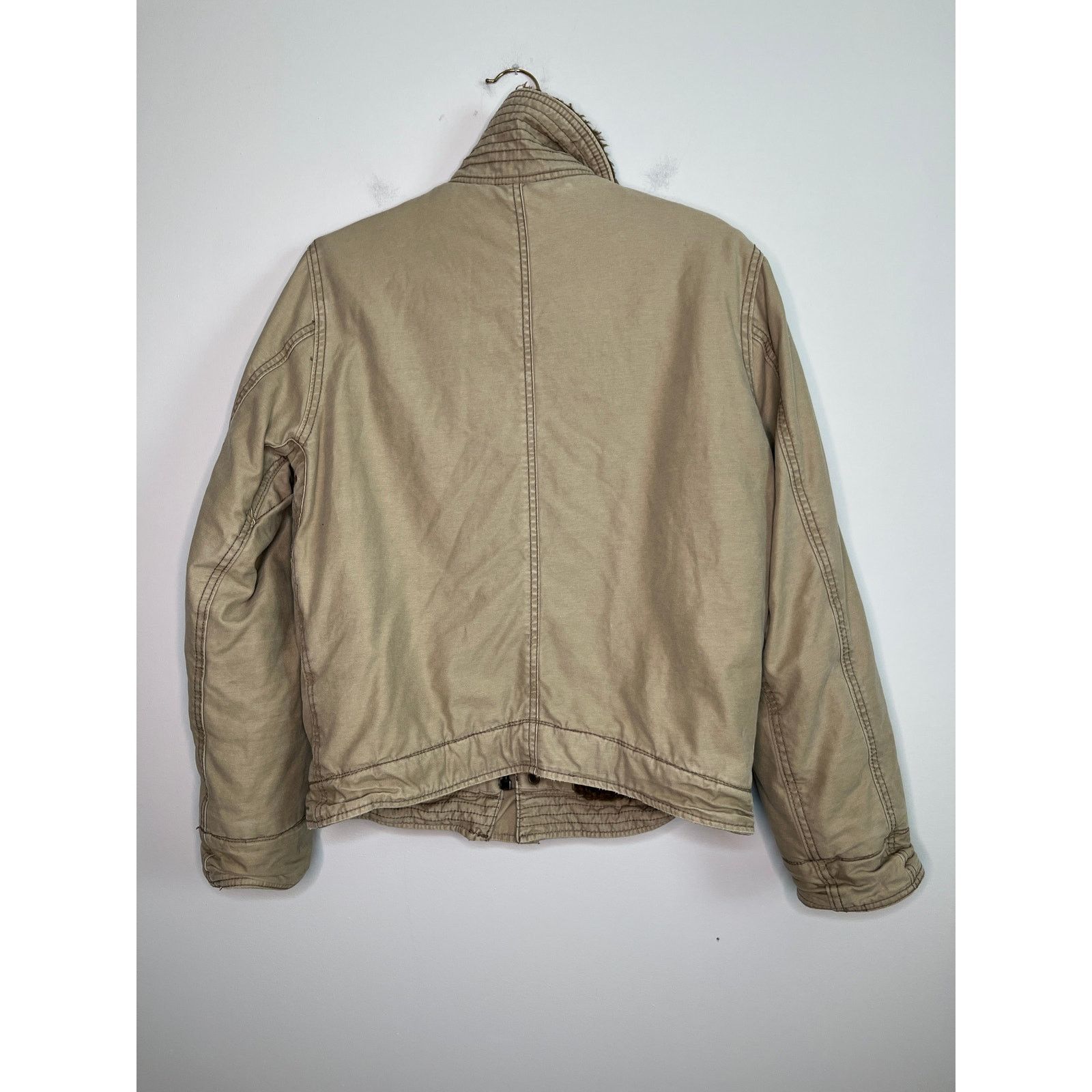Abercrombie & Fitch 2000s Y2K Abercrombie & Fitch Khaki Adirondack Fur Jacket L Size US L / EU 52-54 / 3 - 6 Thumbnail