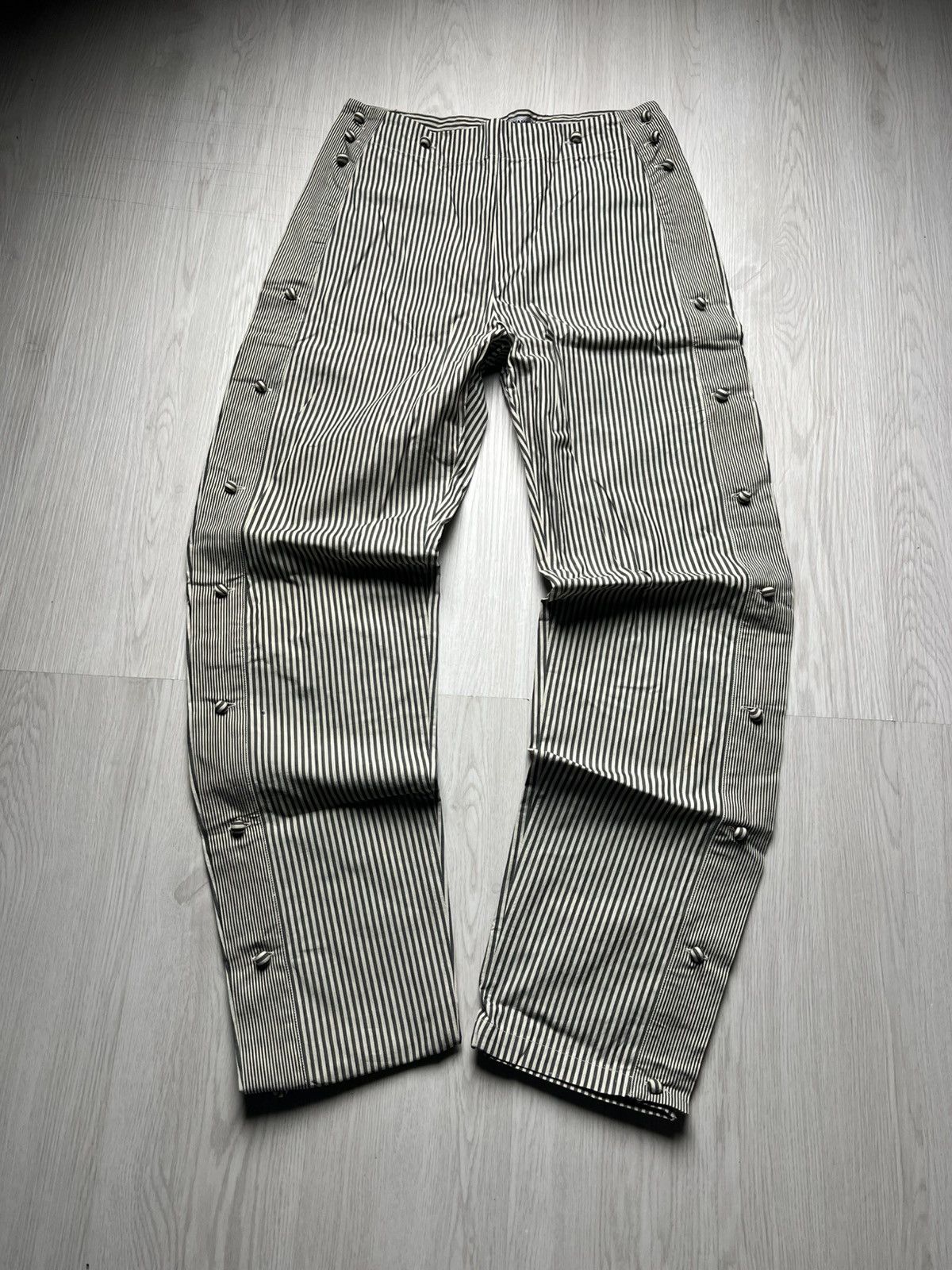 Issey Miyake Archive Issey Miyake Side Button Stripe Pants Size US 28 / EU 44 - 2 Thumbnail