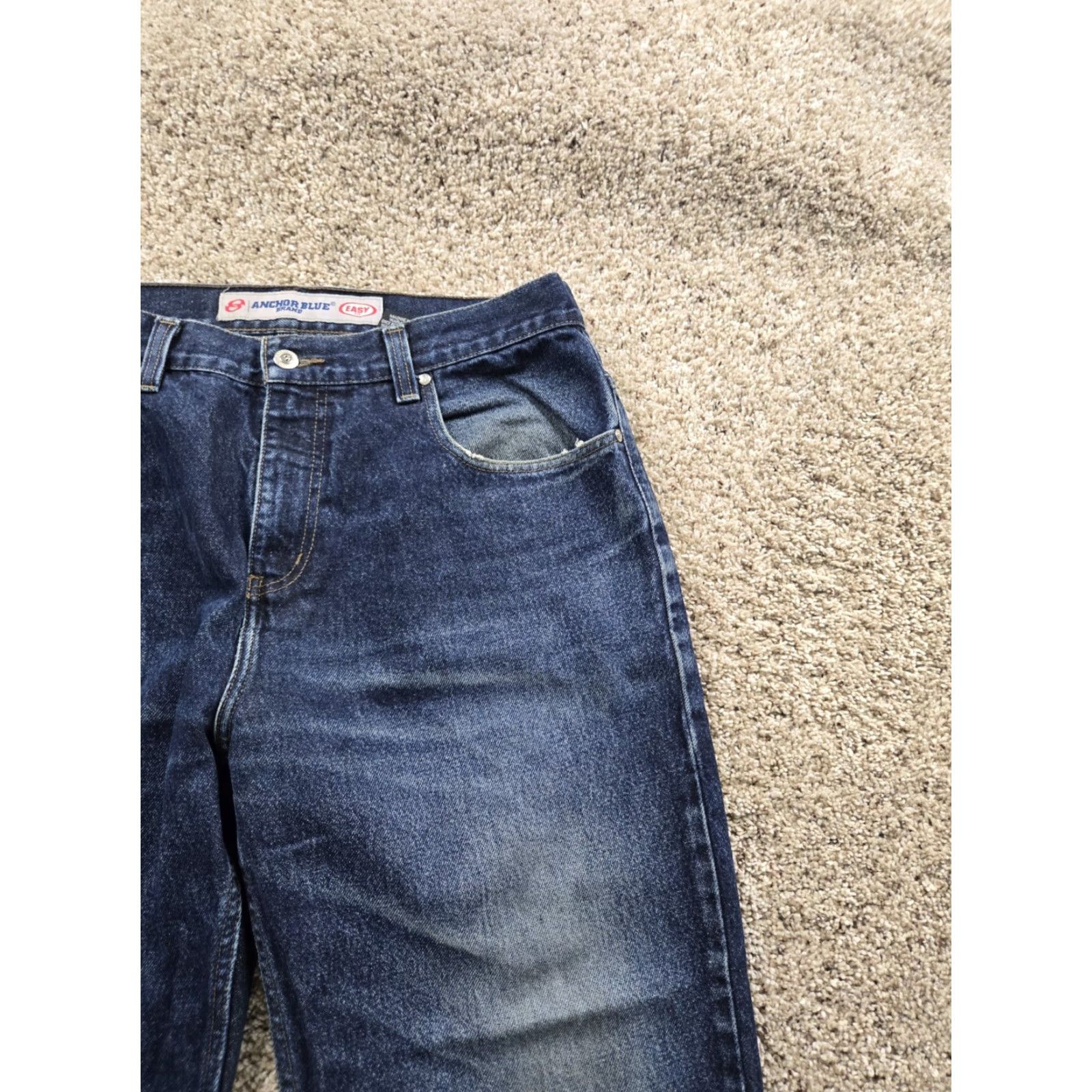 Anchor Blue VINTAGE Anchor Blue Jeans 34x26 Blue Straight Leg Baggy Fit Denim 90s Grunge Mens Jeans Size US 34 / EU 50 - 3 Thumbnail