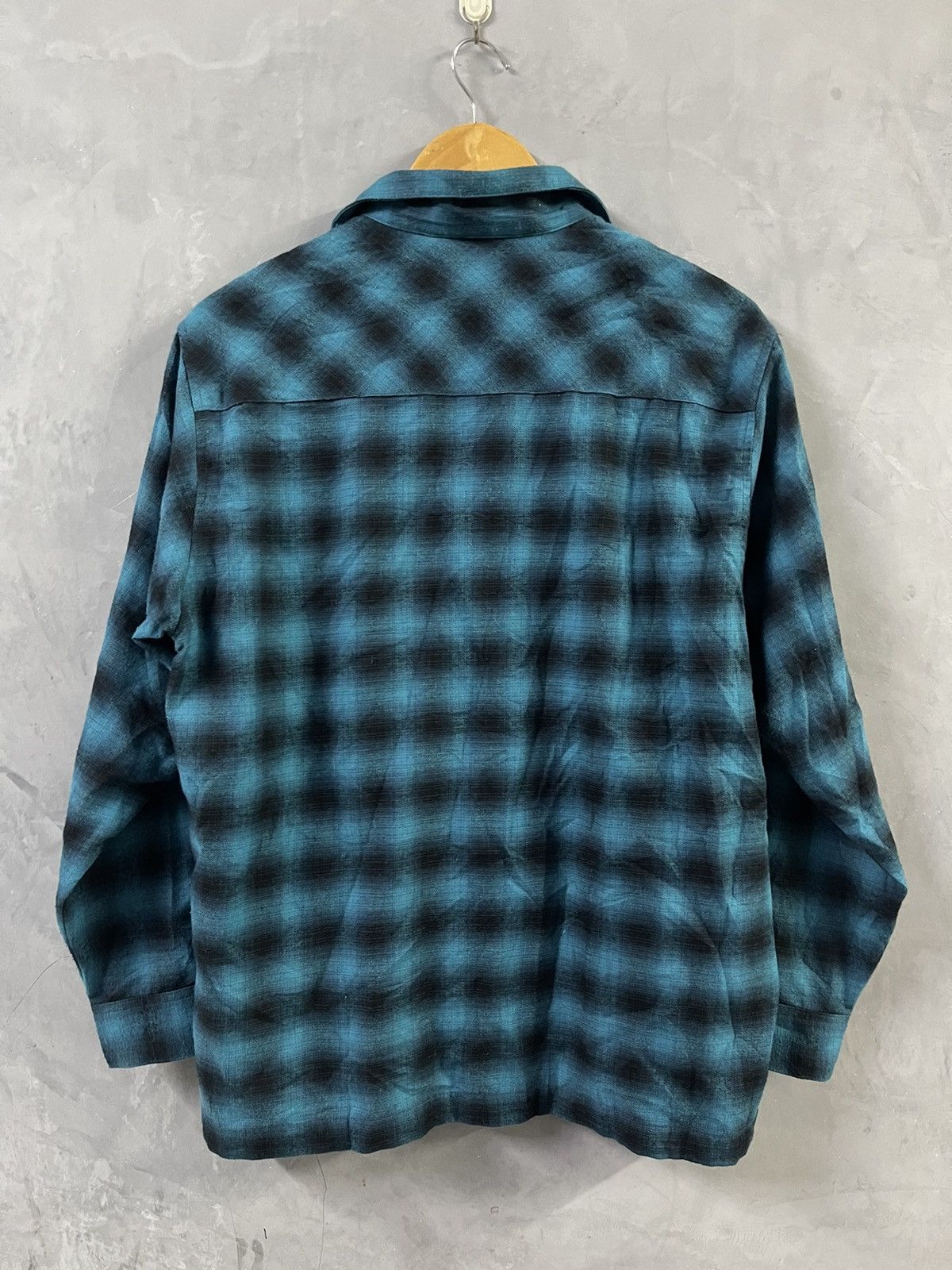 Flannel BACK NUMBER - Shadow Plaid Open Collar Shirt Size US M / EU 48-50 / 2 - 6 Thumbnail