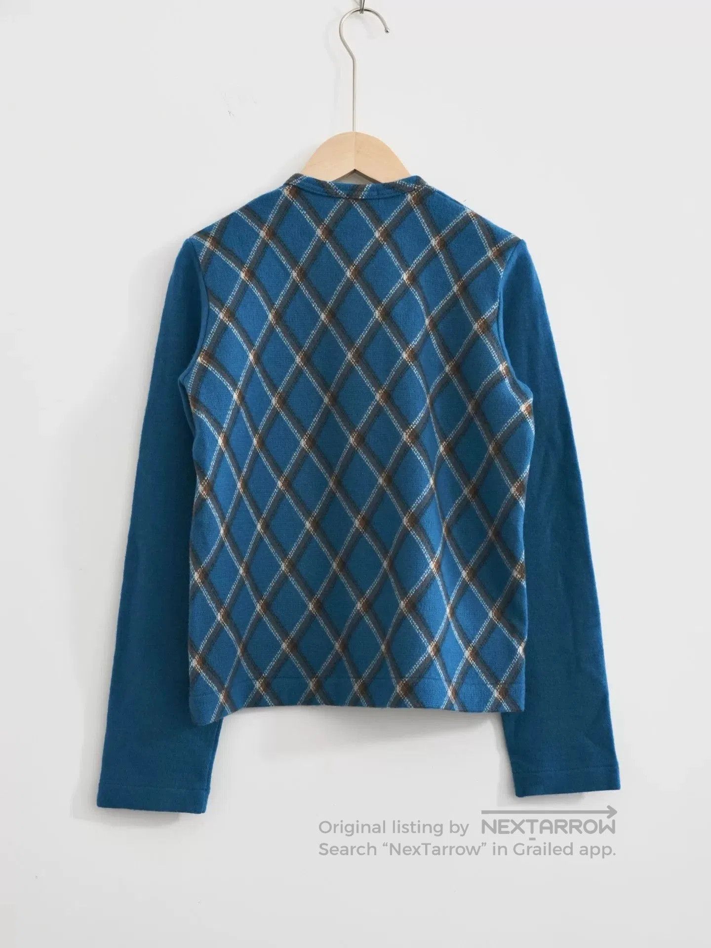 Comme des Garcons blue plaid cardigan with fur detail. Size M / US 6-8 / IT 42-44 - 5 Thumbnail