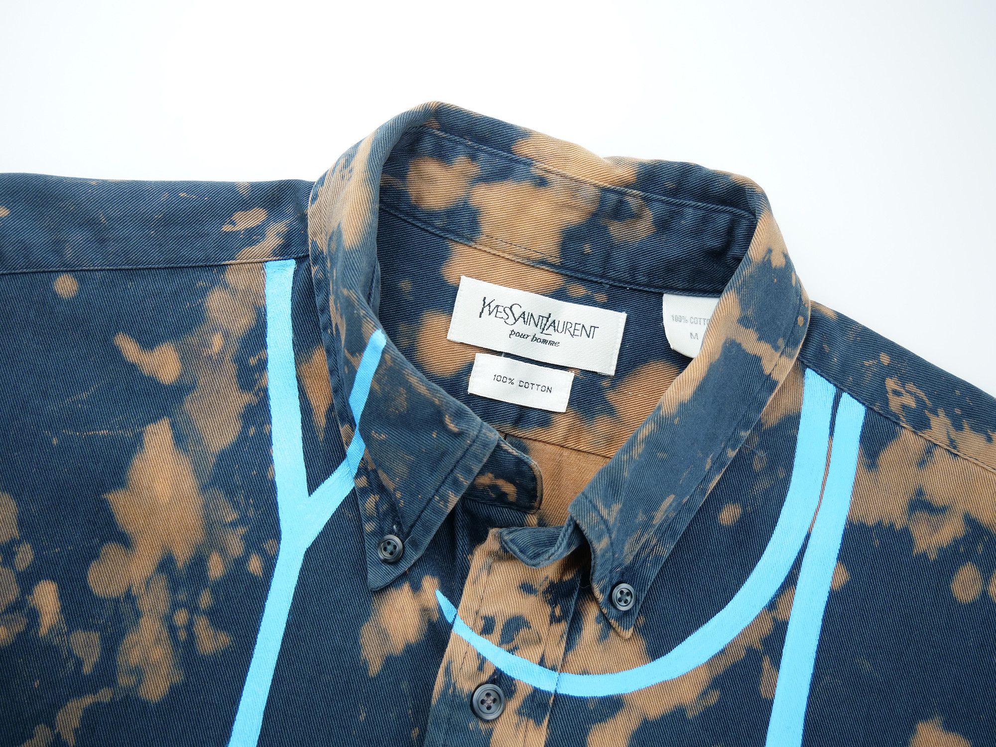 Yves Saint Laurent Yves Saint Laurent tie dye custom shirt Size US M / EU 48-50 / 2 - 3 Thumbnail