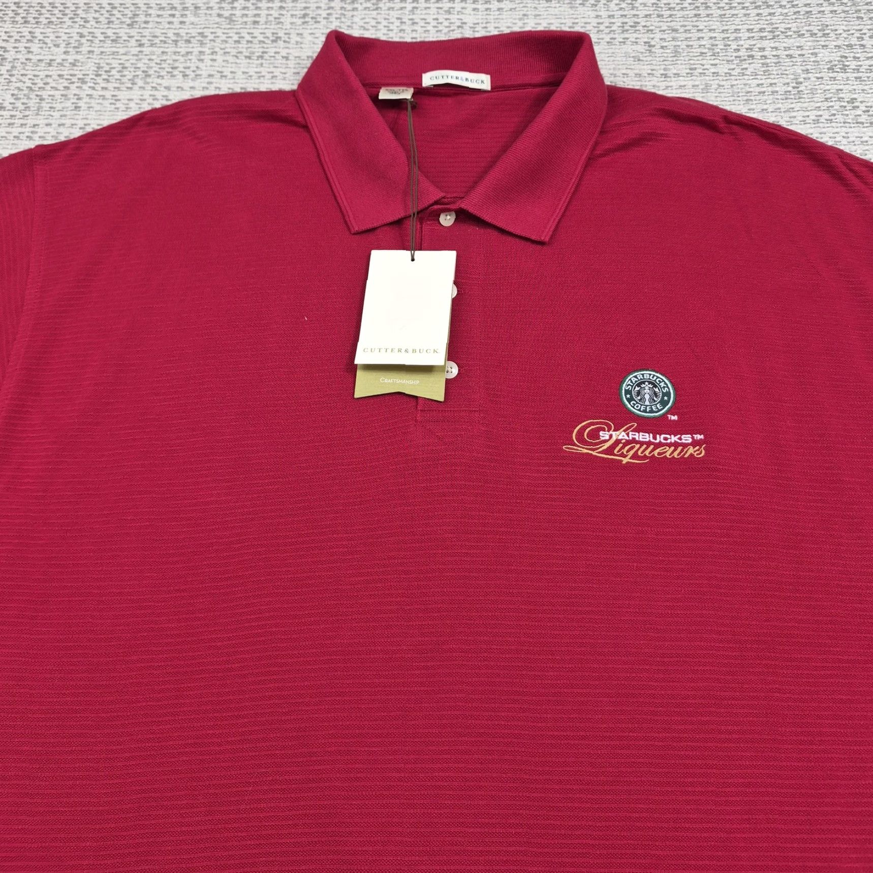 Cutter & Buck Cutter & Buck Golf Polo Shirt Mens 2XL Red Solid Embroidered Starbucks Liqueurs Polo Shirt USA Preppy Logo Golf Polo Size US XXL / EU 58 / 5 - 5 Thumbnail