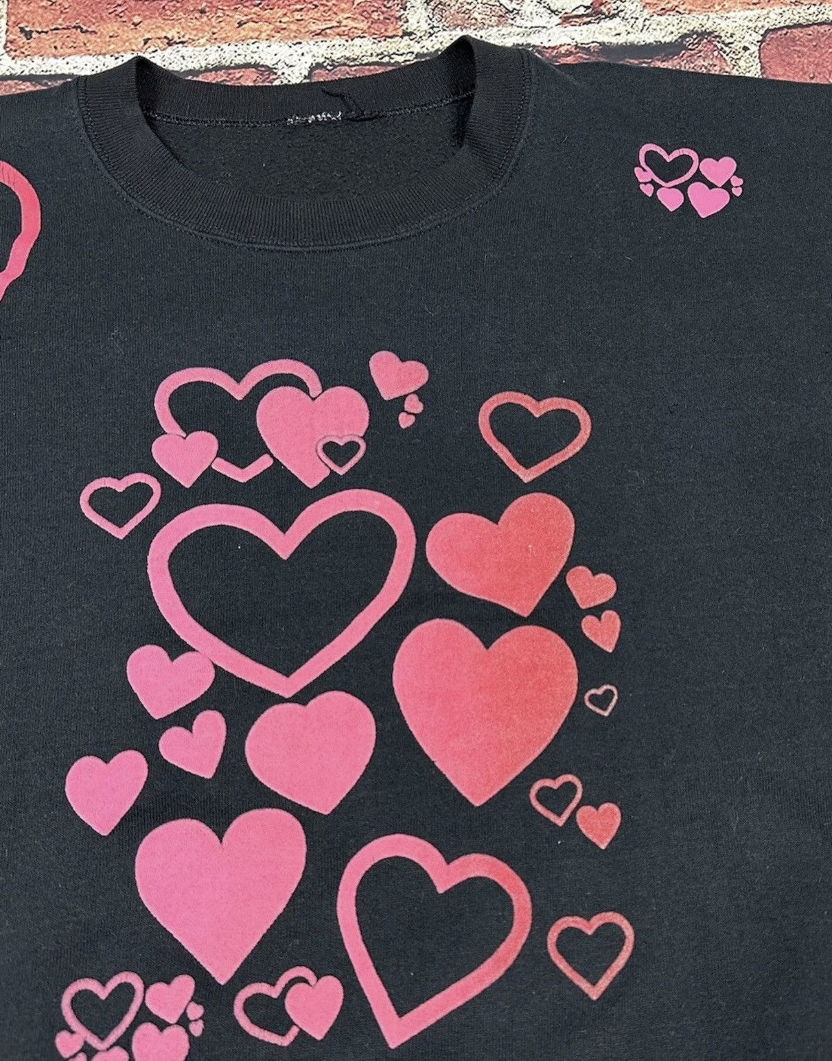Vintage Vintage 90s Hearts Crewneck Sweatshirt All Over Print Size XL / US 12-14 / IT 48-50 - 9 Thumbnail