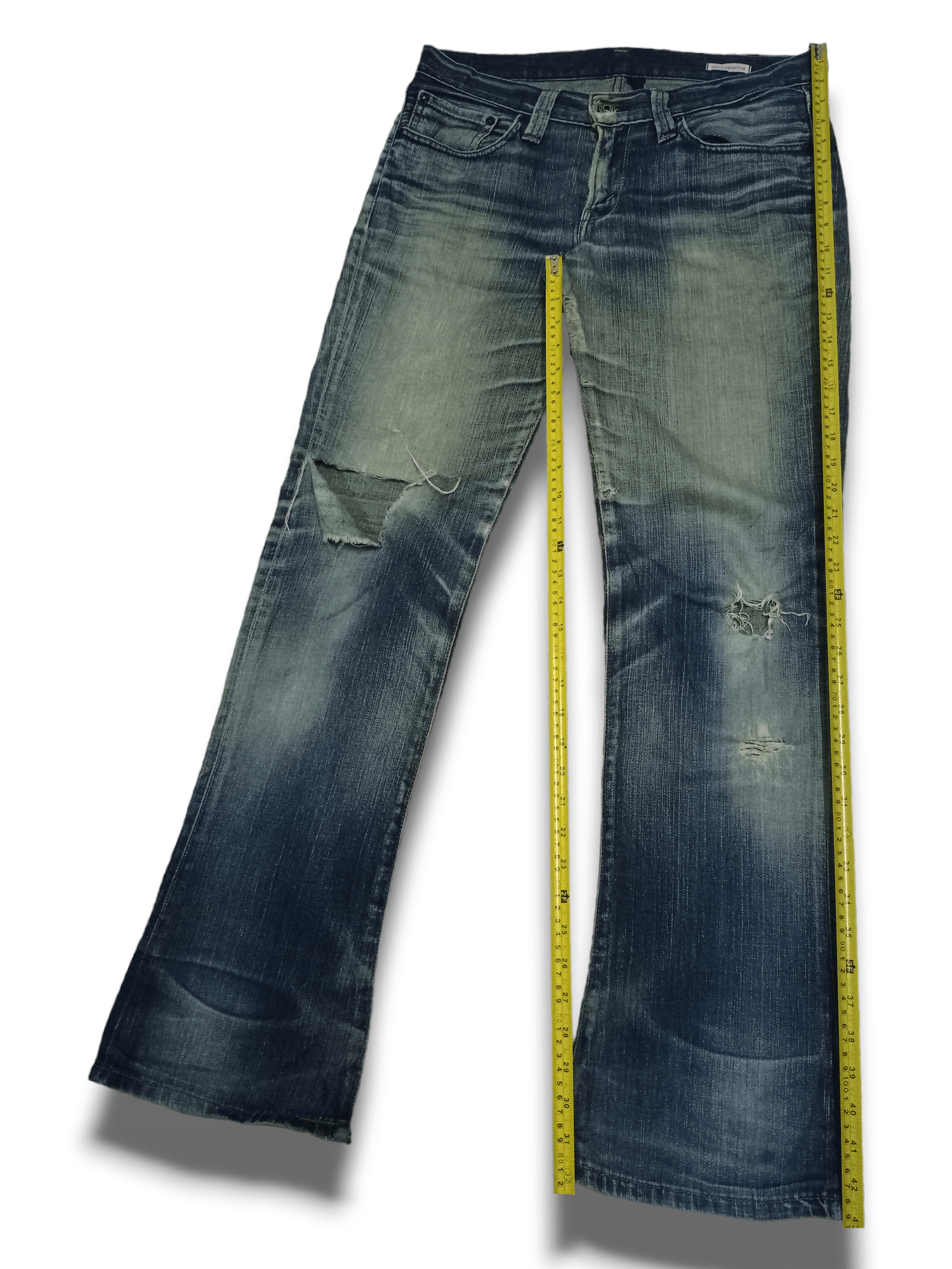 Levi's × Levi's Vintage Clothing Vintage 90s Levis 517 Mud Wash Distressed Flare Jeans 34x32 Size US 34 / EU 50 - 10 Thumbnail