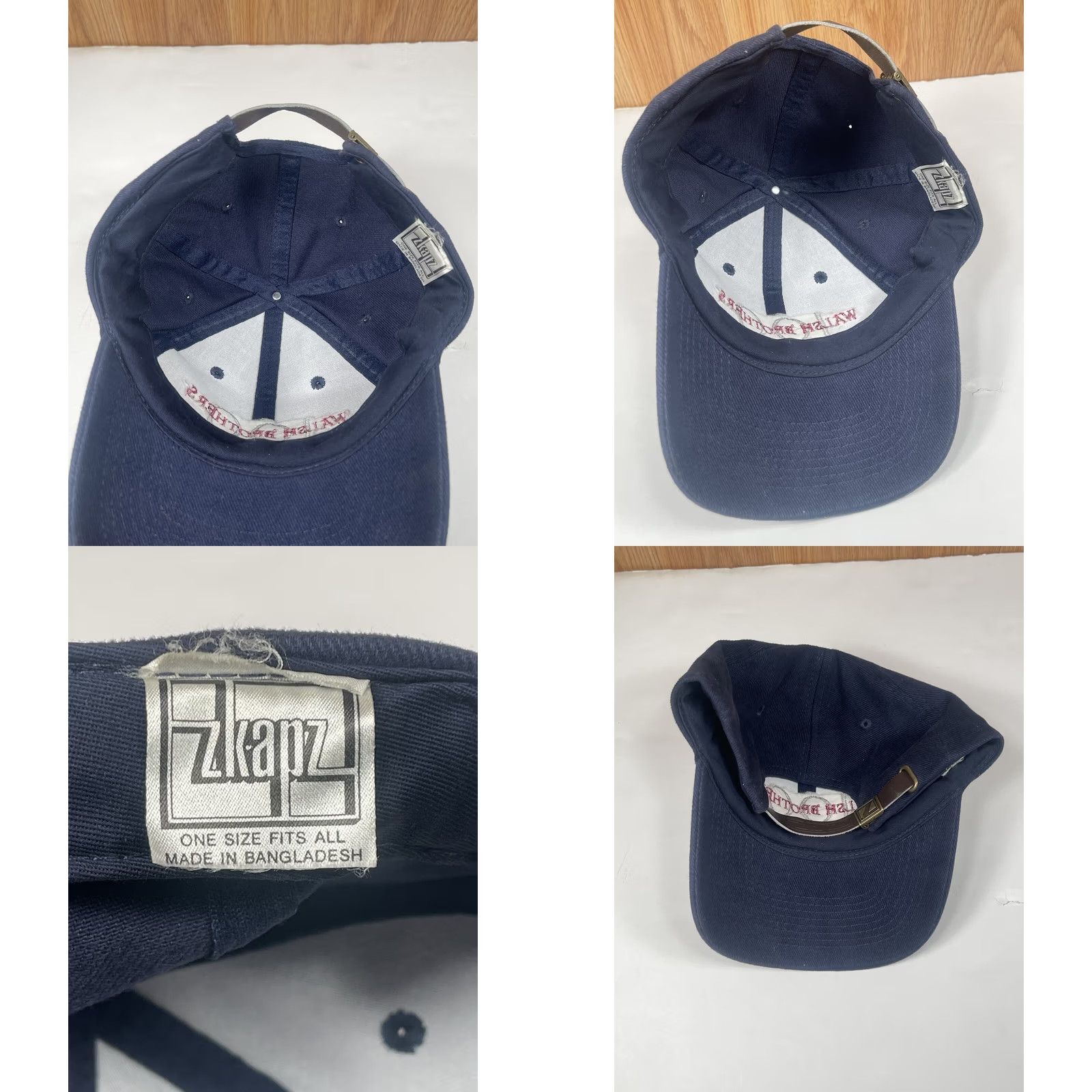 Vintage Kap Hat Adults Walsh Brothers 100 Adjustable Leather StrapBack Cap One Size Fits Blue Leather Baseball Cap Mens Adjustable StrapBack Cap Size ONE SIZE - 8 Thumbnail