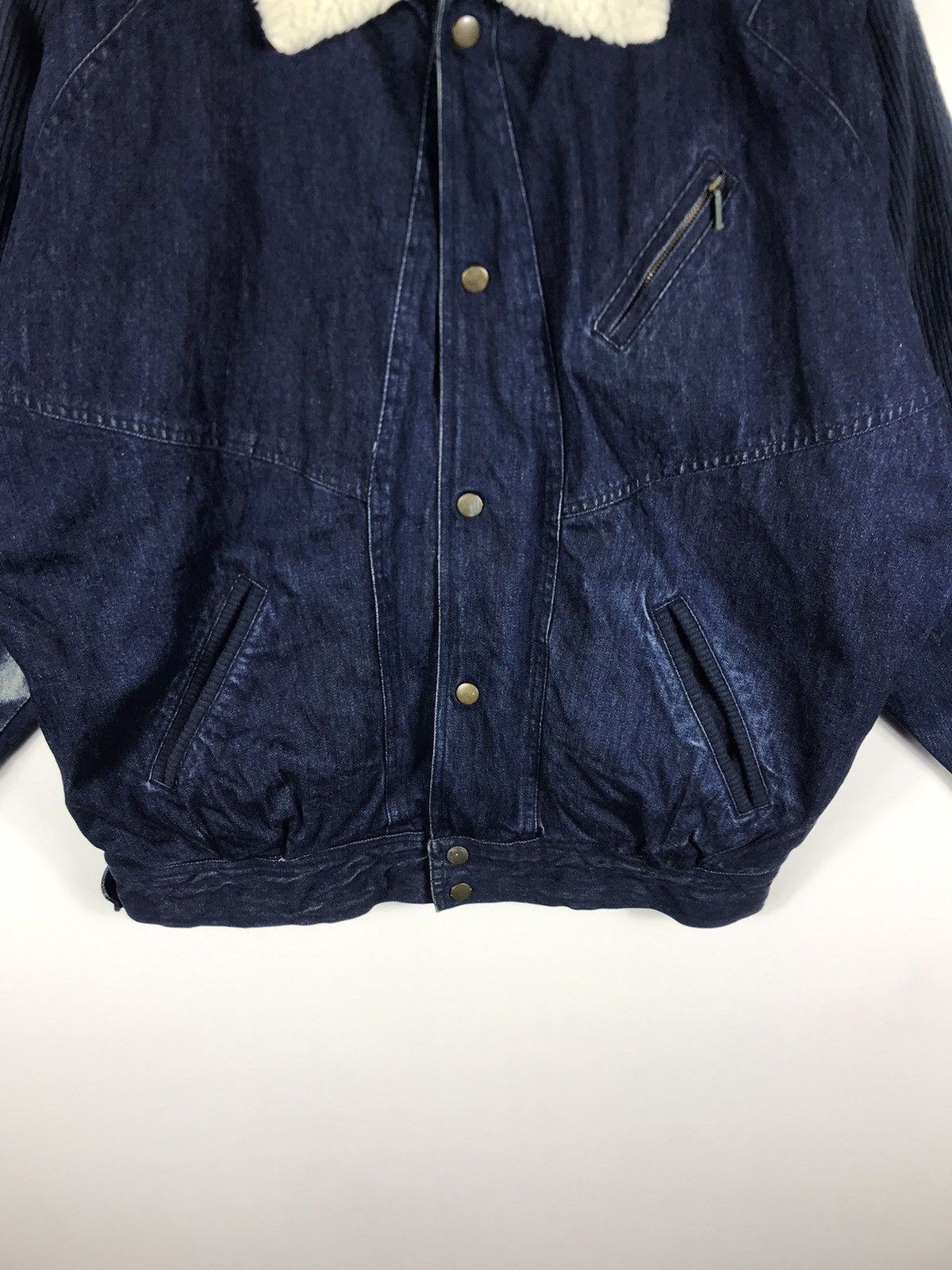 Japanese Brand ⚡️Vintage City Sport Denim Faded Sherpa inside Bomber Jacket Size US M / EU 48-50 / 2 - 6 Thumbnail