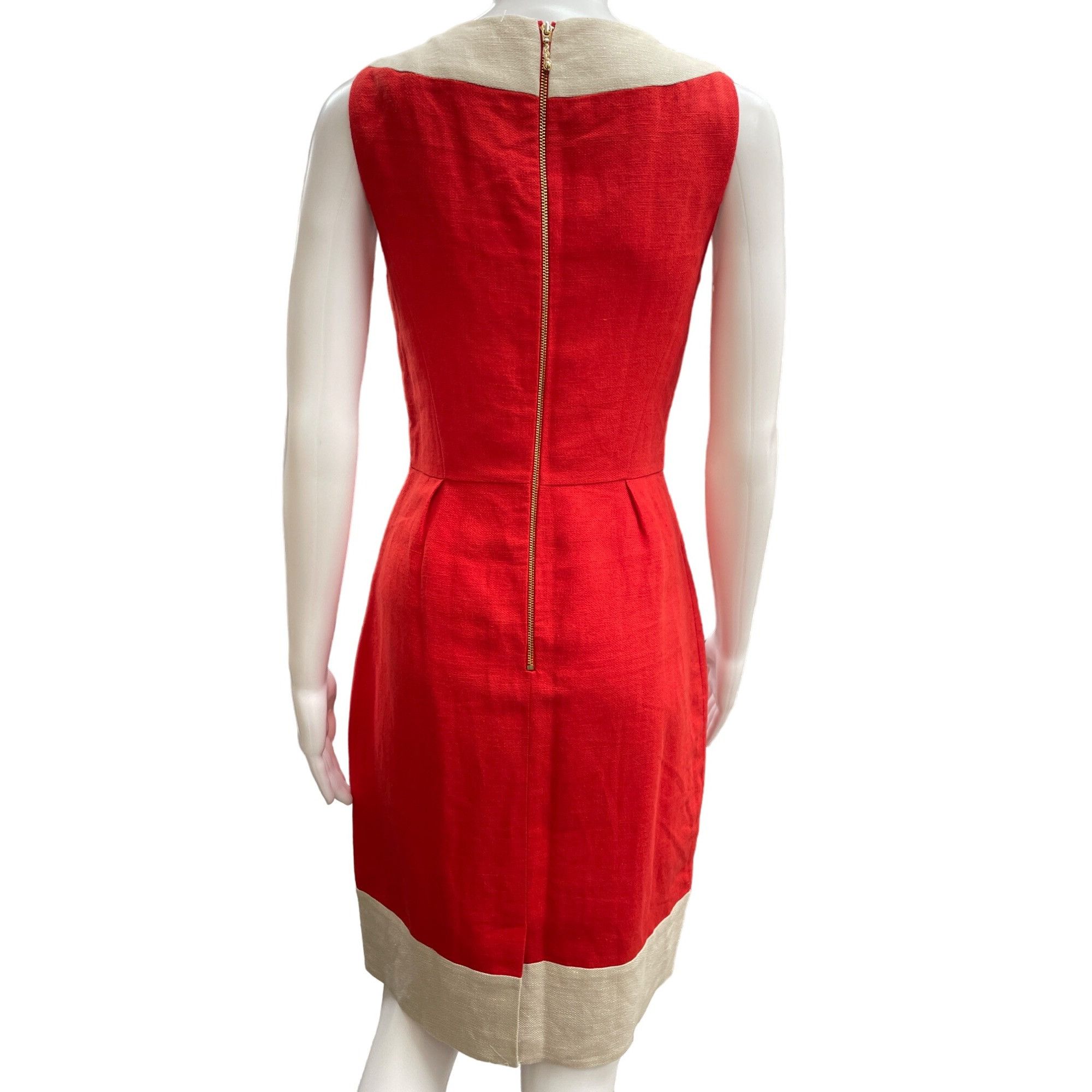 Kate Spade Kate Spade Red Dress with Cream Trip at top and bottom Size Size XS / US 0-2 / IT 36-38 - 2 Thumbnail