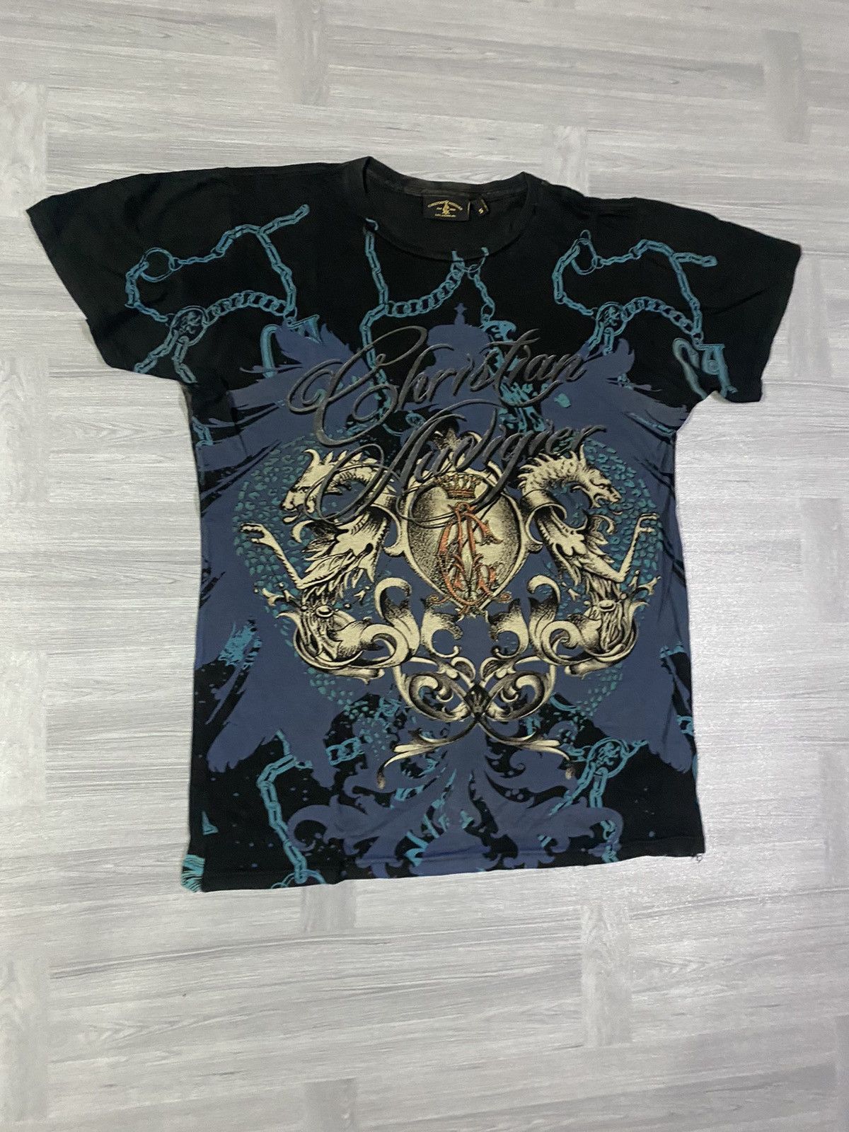 Ed Hardy Vintage Y2K Crristian Audigier Dragon Crown T-Shirt Size US S / EU 44-46 / 1 - 3 Thumbnail