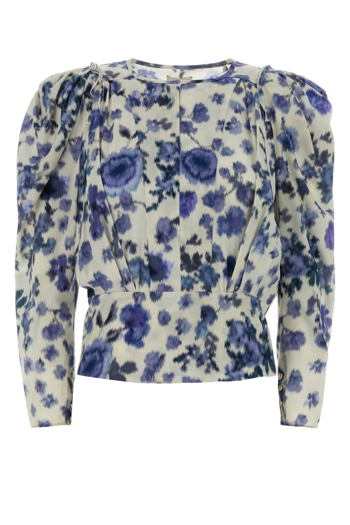 Isabel Marant Printed Stretch Silk Zarga Blouse Size M / US 6-8 / IT 42-44 - 1 Thumbnail