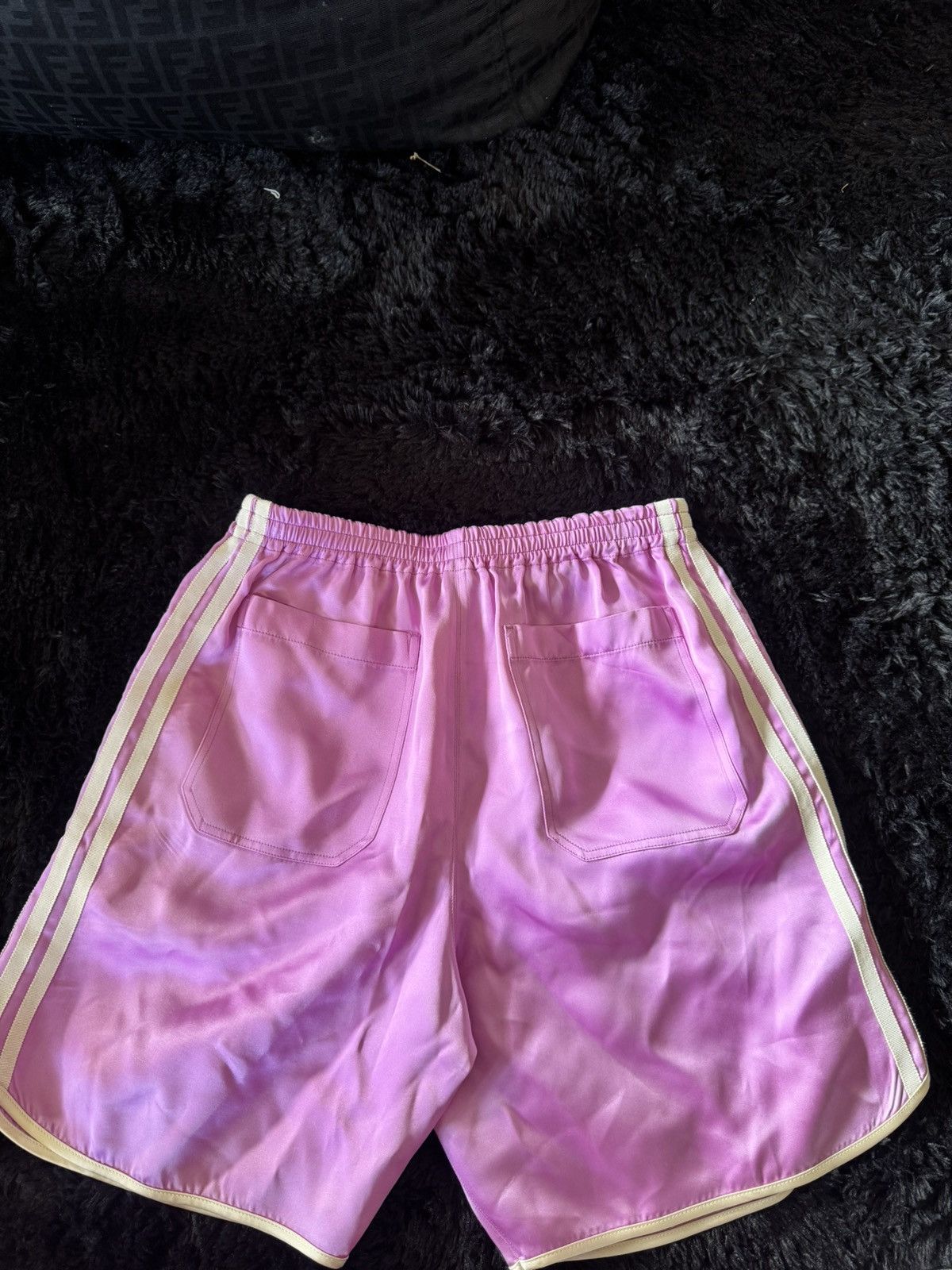 Gucci Mens Gucci Pink Silk basketball shorts Size US 31 - 2 Thumbnail