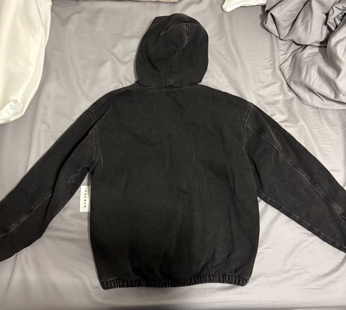 Pacsun Black Wash Hooded Jacket Size US M / EU 48-50 / 2 - 2 Thumbnail