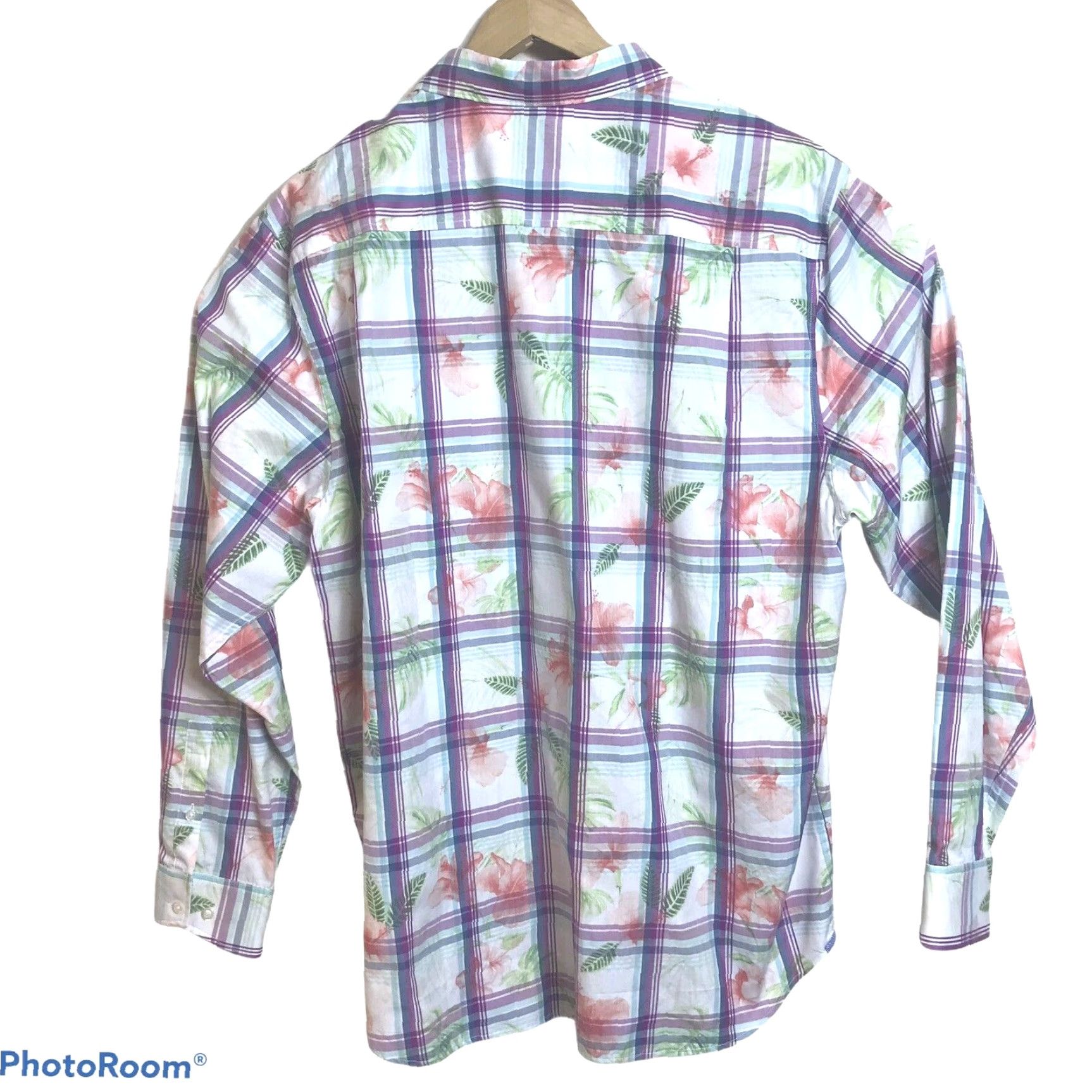 Tommy Bahama Tommy Bahama Shirt Mens Medium Vedado Plaid Pastel Floral Button Up Multi-Color Long Sleeve Casual Summer Spring Fall Size US M / EU 48-50 / 2 - 5 Thumbnail