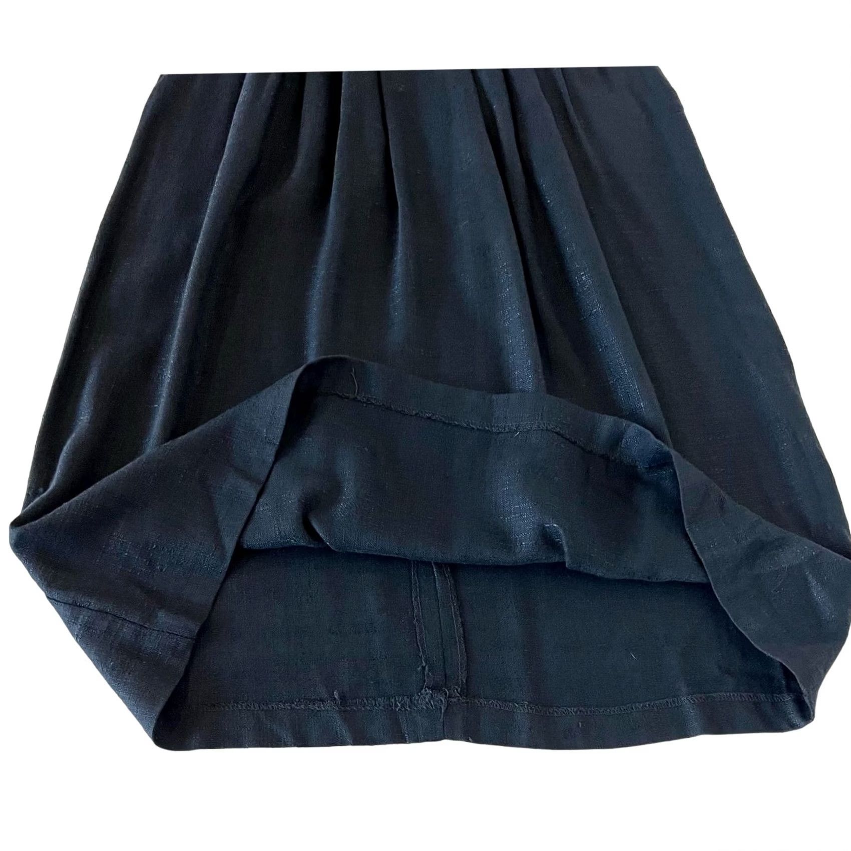 FLAX VINTAGE Emily St John Skirt Womens Midi Black A-Line Pockets Flax Rayon Sz 10 Size 32" / US 10 / IT 46 - 3 Thumbnail