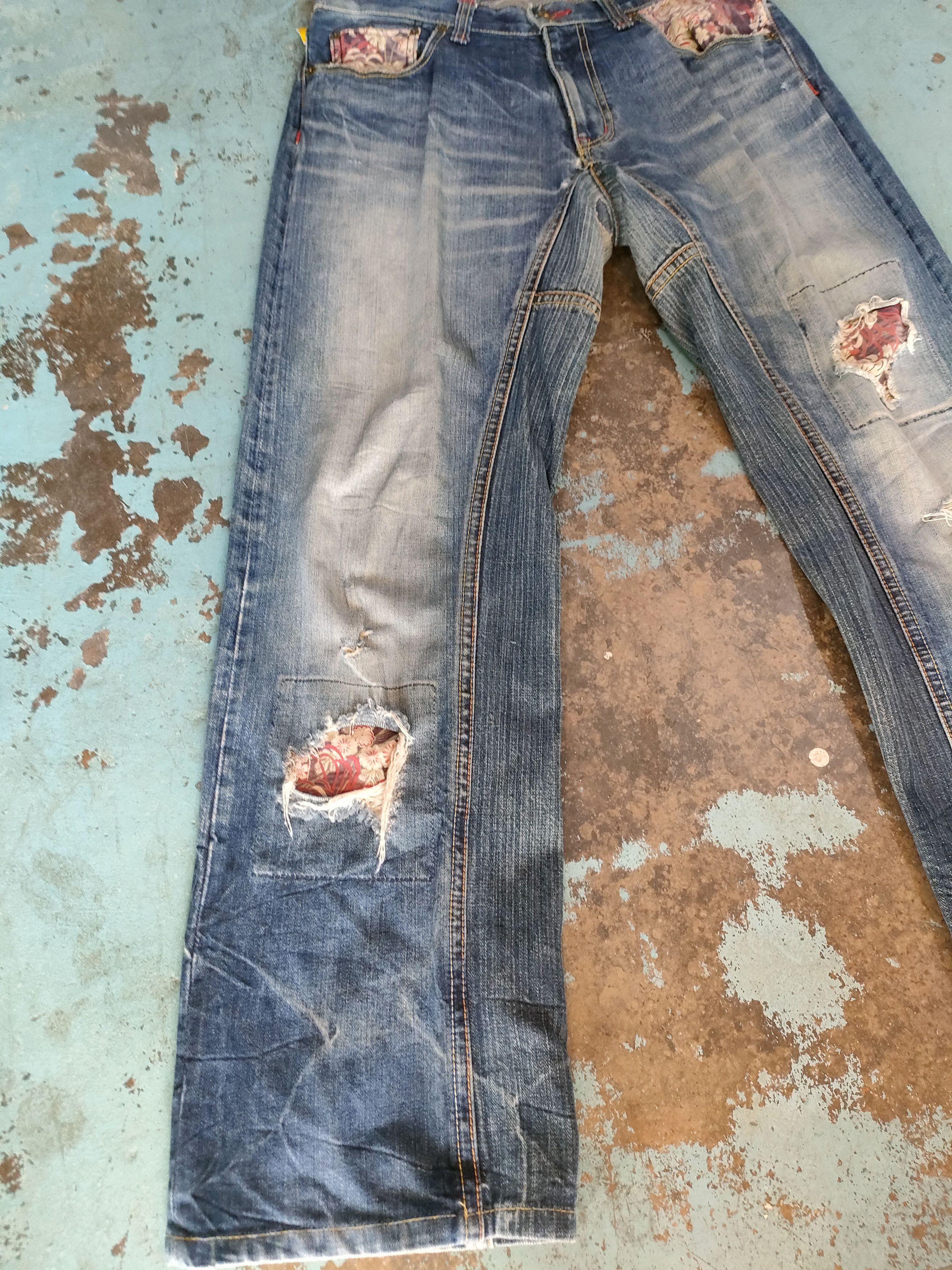 Eternal Eternal Japanese Patchwork Style Jeans Size US 33 - 10 Thumbnail