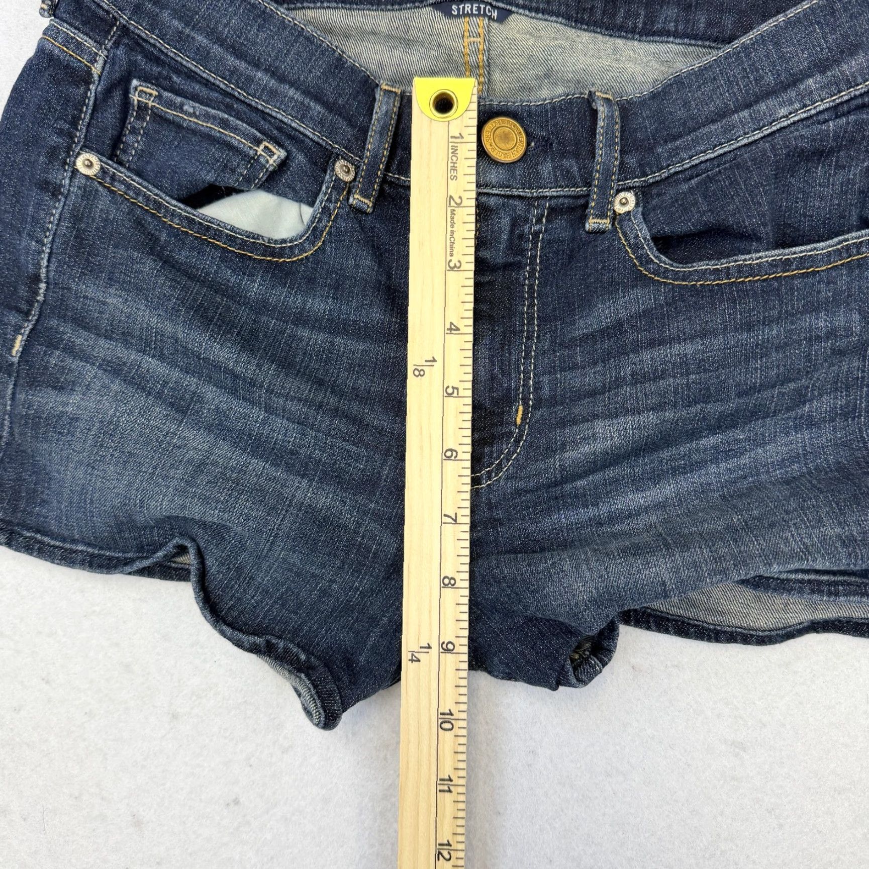 American Eagle Outfitters VINTAGE American Eagle Outfitters Shorts Womens 6 Blue Denim Stretch Hot Pants Low Rise Size 28" / US 6 / IT 42 - 5 Thumbnail