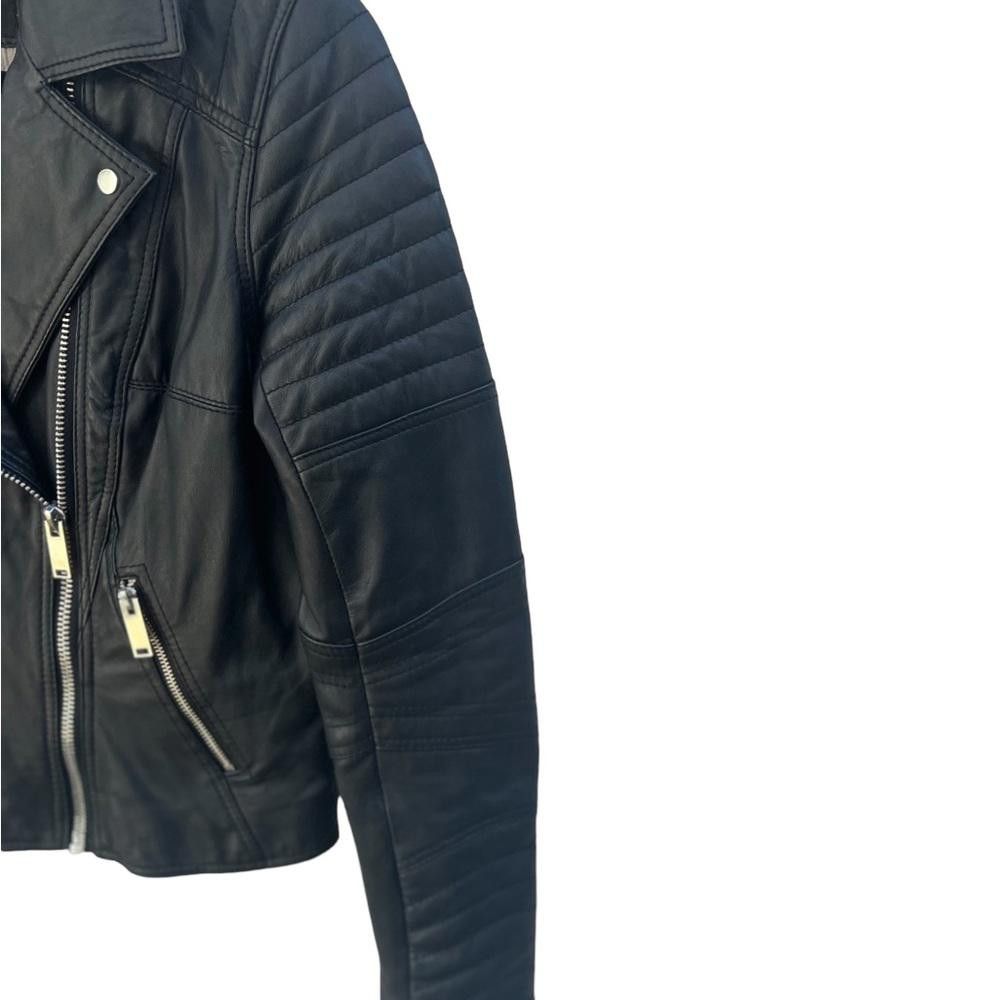 River Island River Island 100% Leather Moto/Biker Jacket Black Size S Size L / US 10 / IT 46 - 5 Thumbnail