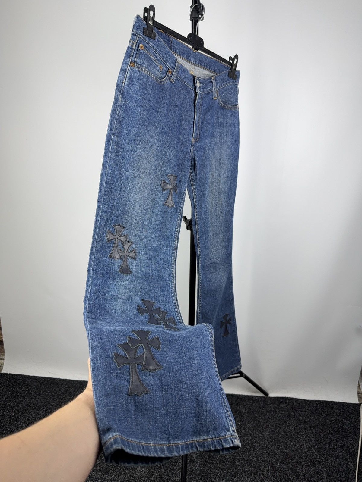 Hysteric Glamour × If Six Was Nine × Levi's 🔥Levi’s Flared Chrome Hearts Style Cross Denim jeans Size 30" / US 8 / IT 44 - 3 Thumbnail