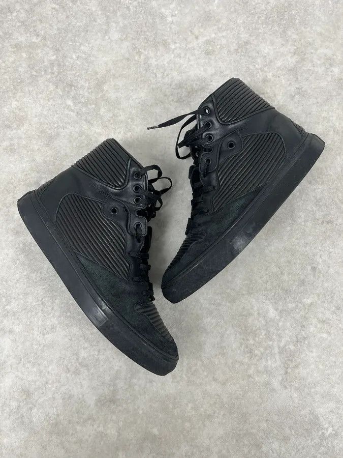 Balenciaga Balenciaga Monochrome Black High Leather Sneakers Size US 6 / EU 39 - 6 Thumbnail