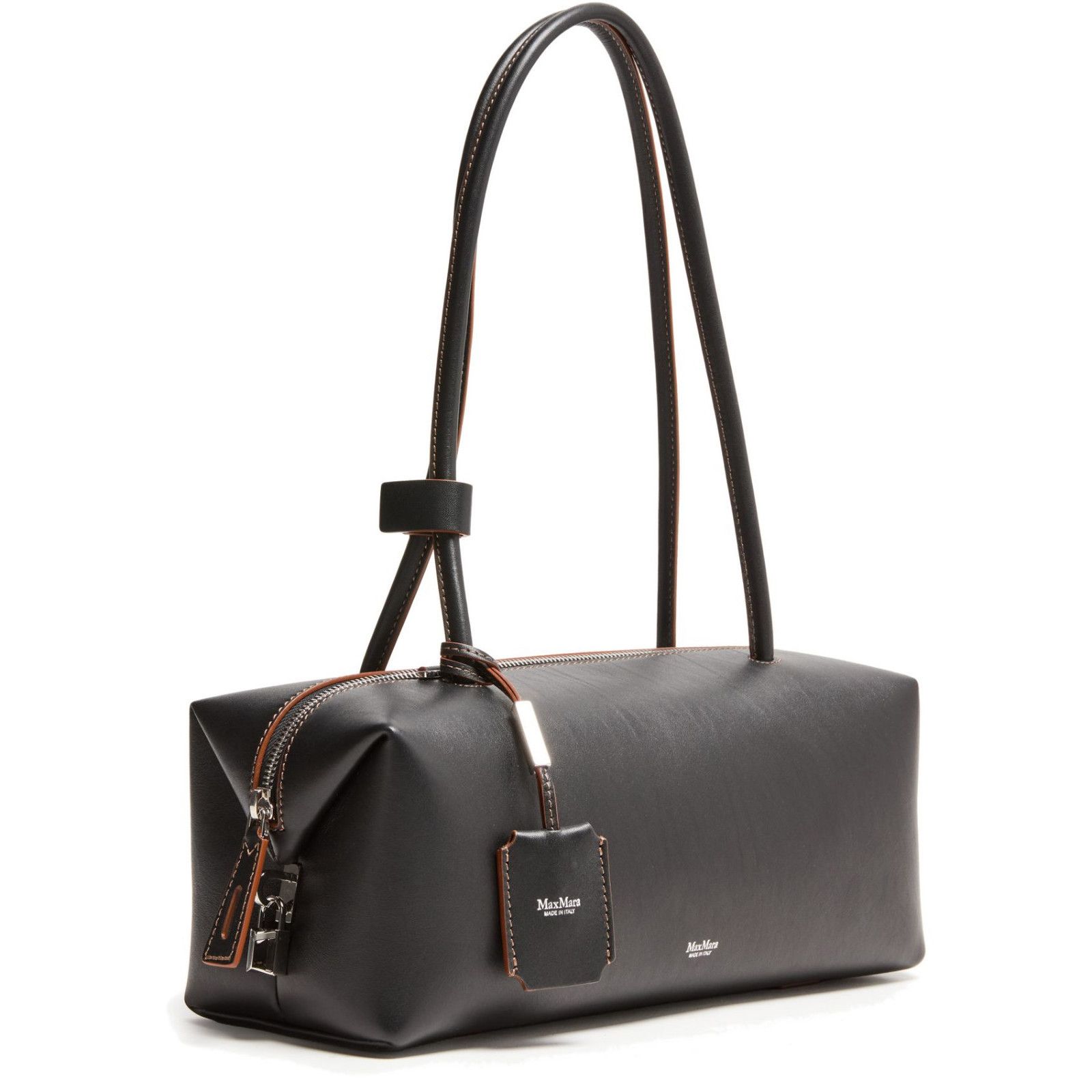Max Mara MAX MARA Holdall Black Leather Shoulder Bag New/Authentic Size ONE SIZE - 2 Thumbnail
