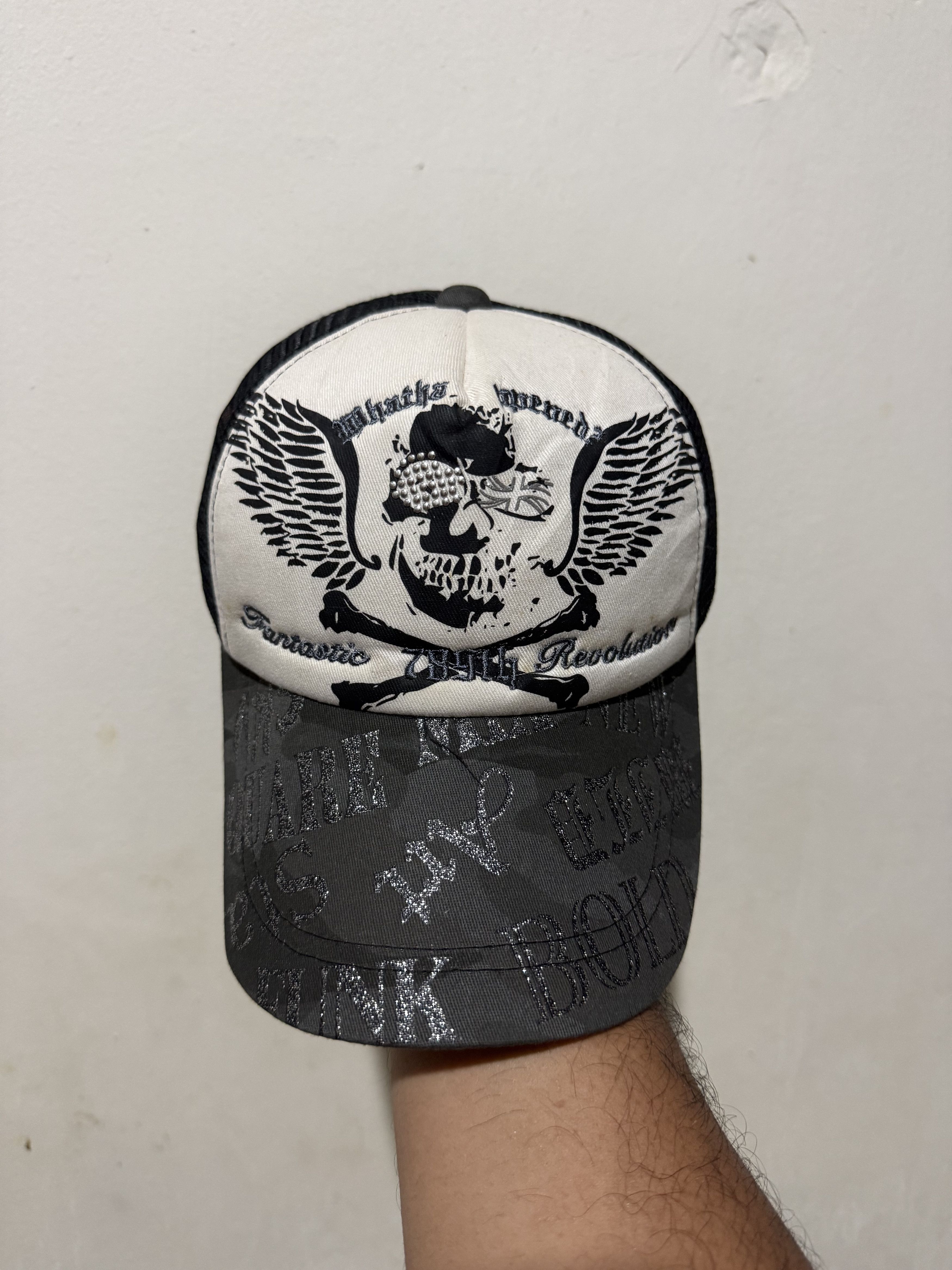Japanese Brand Skull Punk Style Trucker Cap Size ONE SIZE - 2 Thumbnail