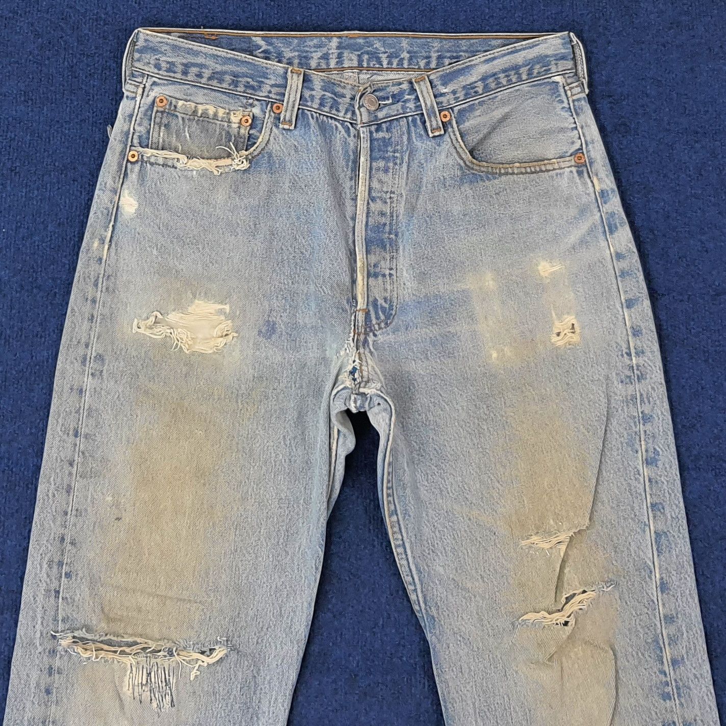 Levi's Vintage Levi's 501 Denim Distressed Style Jeans C252N18 Size US 31 - 2 Thumbnail