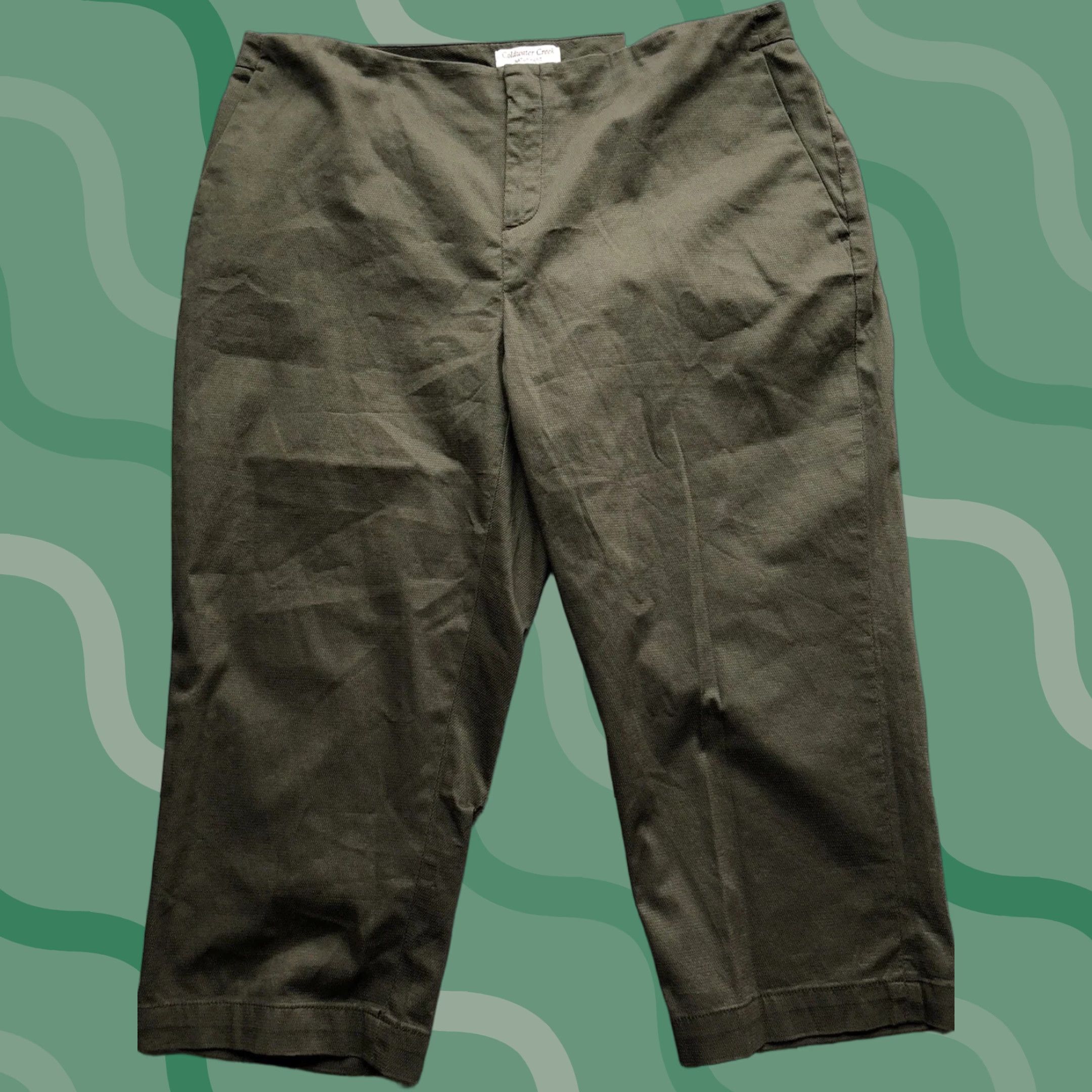 Coldwater Creek Coldwater Creek Pants Women's 16 Green Cropped Pique Natural Fit NWT Casual Business Formal Travel Size 38" / US 16 / IT 52 - 1 Thumbnail