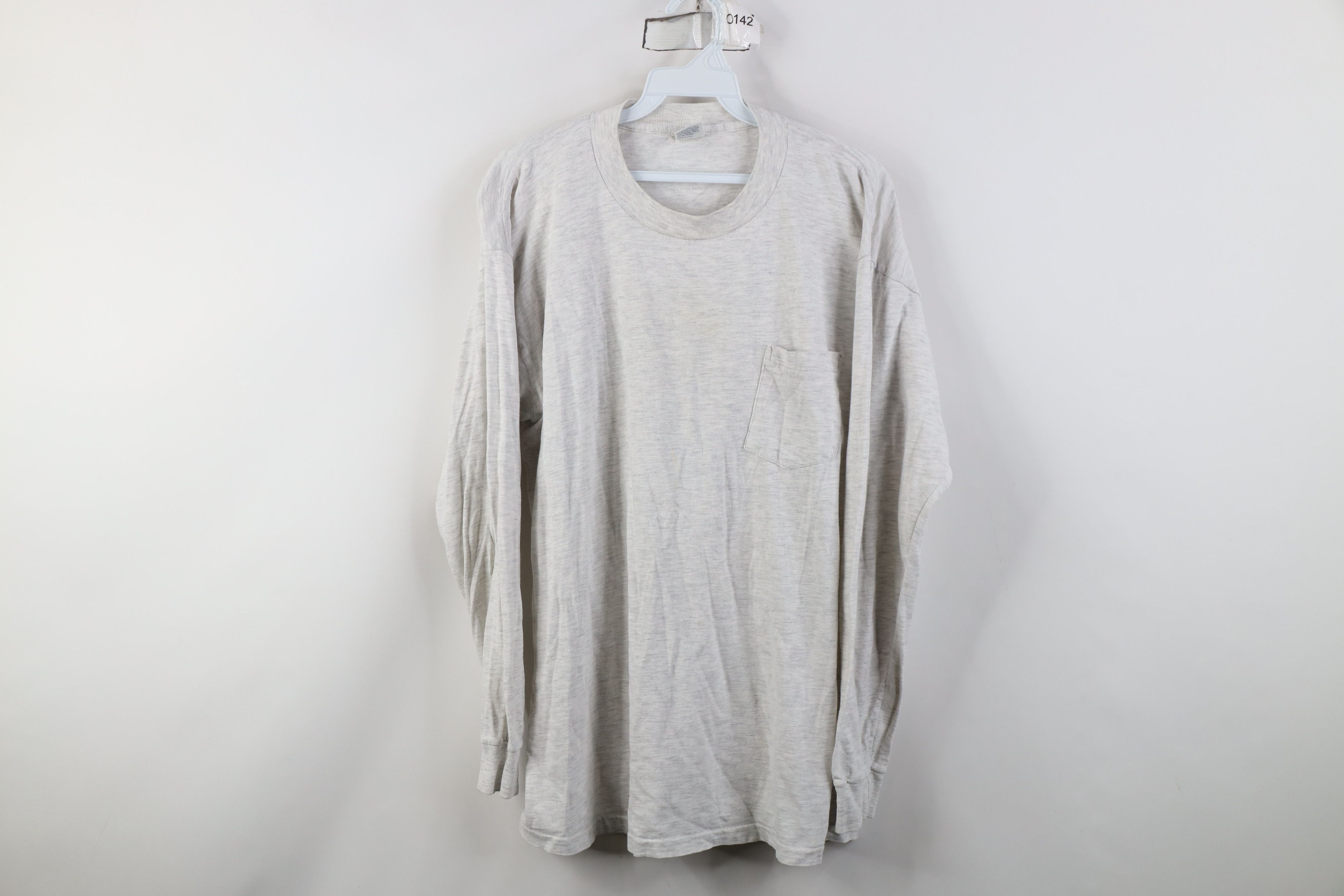 Vintage Vintage 90s Streetwear Long Sleeve T-Shirt Heather Gray USA Size US XL / EU 56 / 4 - 1 Thumbnail