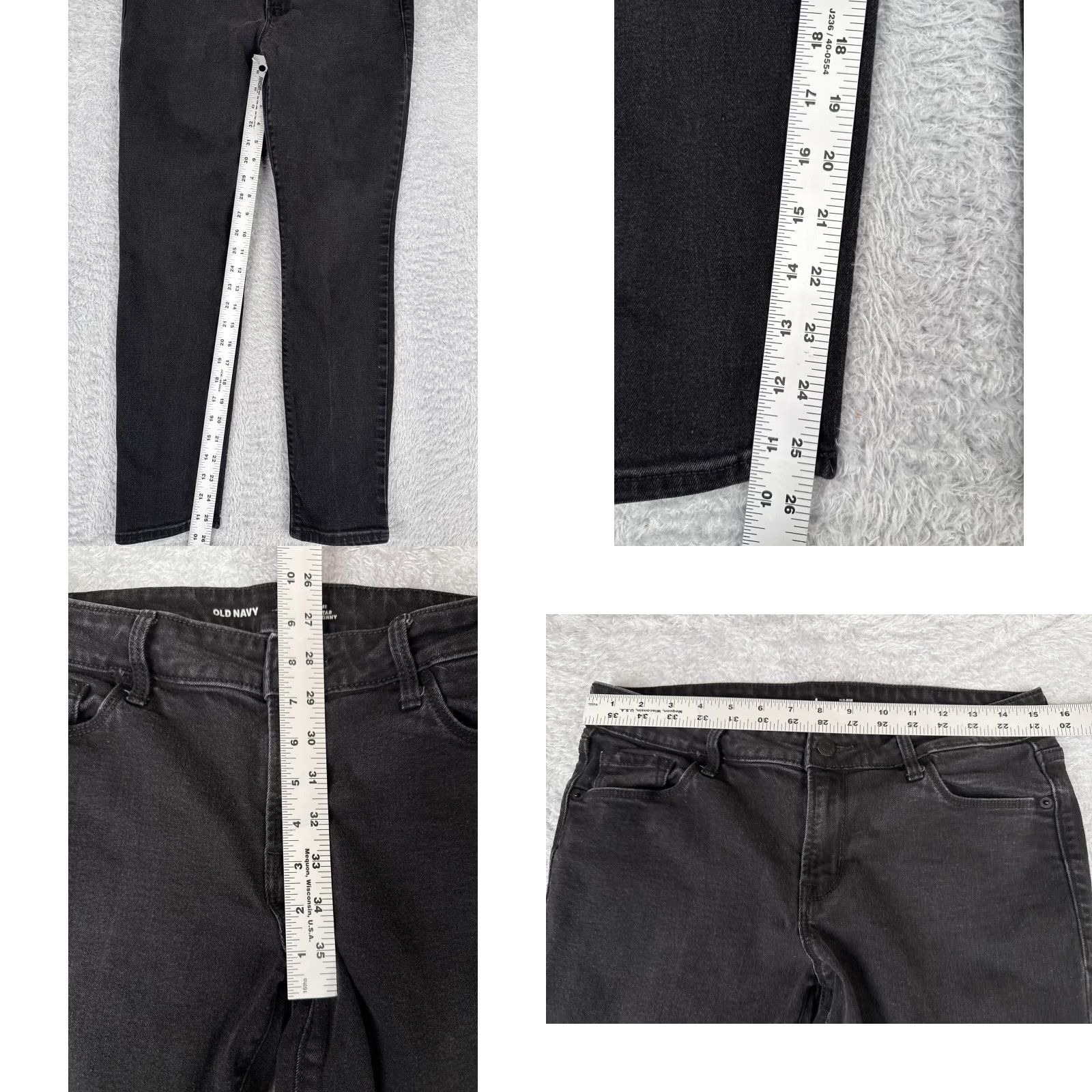 Old Navy VINTAGE Old Navy Pants Womens 8 Black Denim Jeans Rockstar Super Skinny Mid Rise 31x26 Size 30" / US 8 / IT 44 - 8 Thumbnail